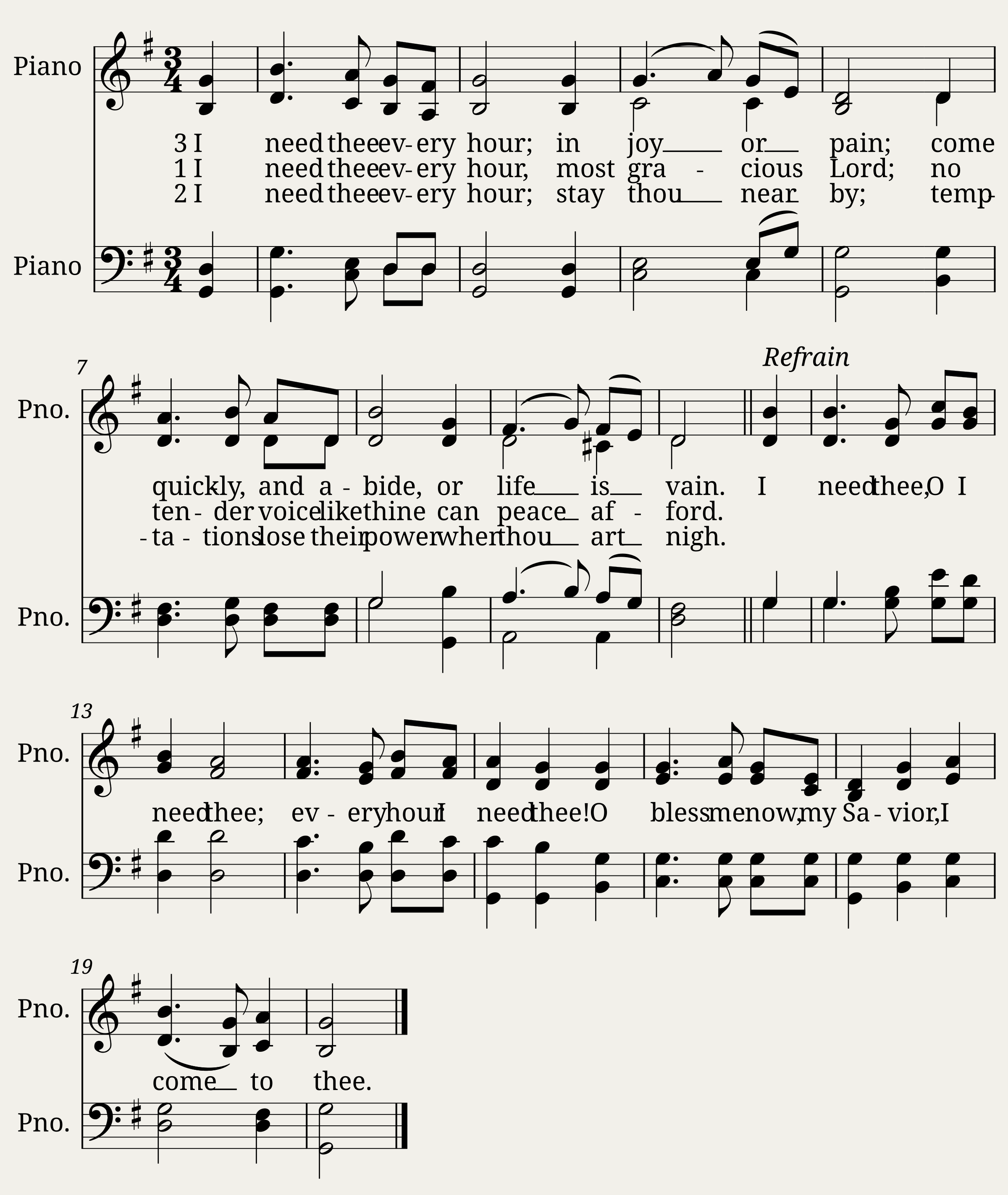 I need Thee every hour (Lowry) - Robert Lowry