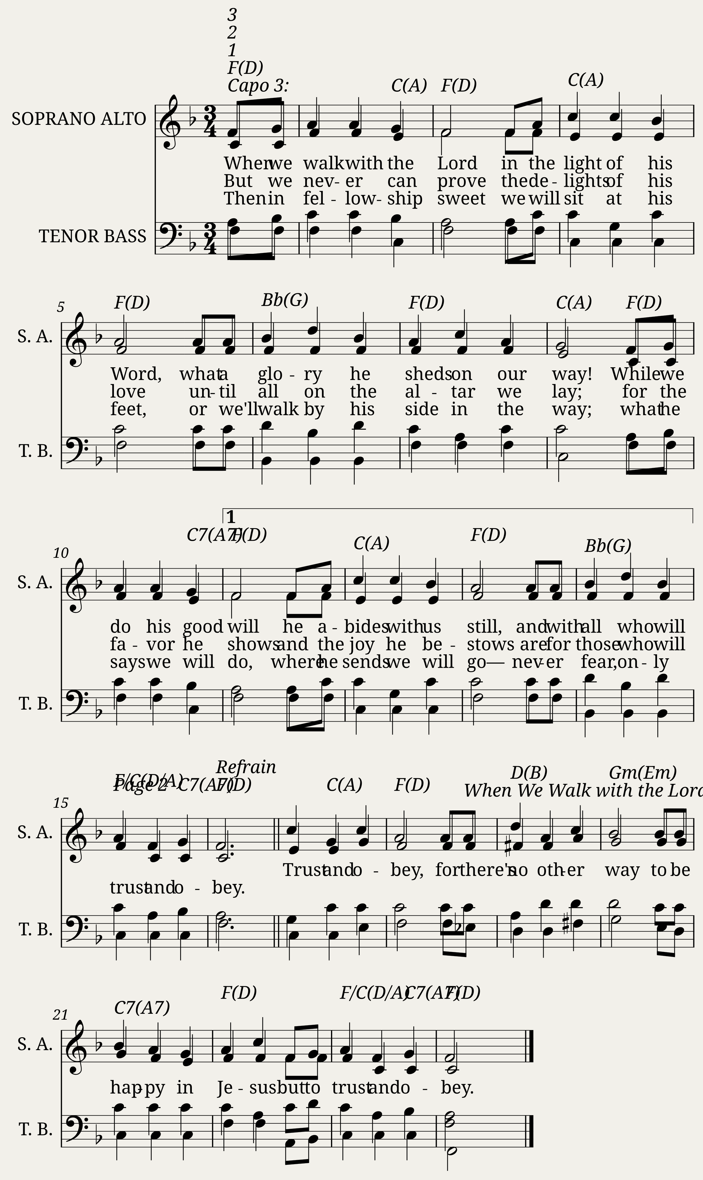 TRUST AND OBEY (Chorus) - D. B. Towner