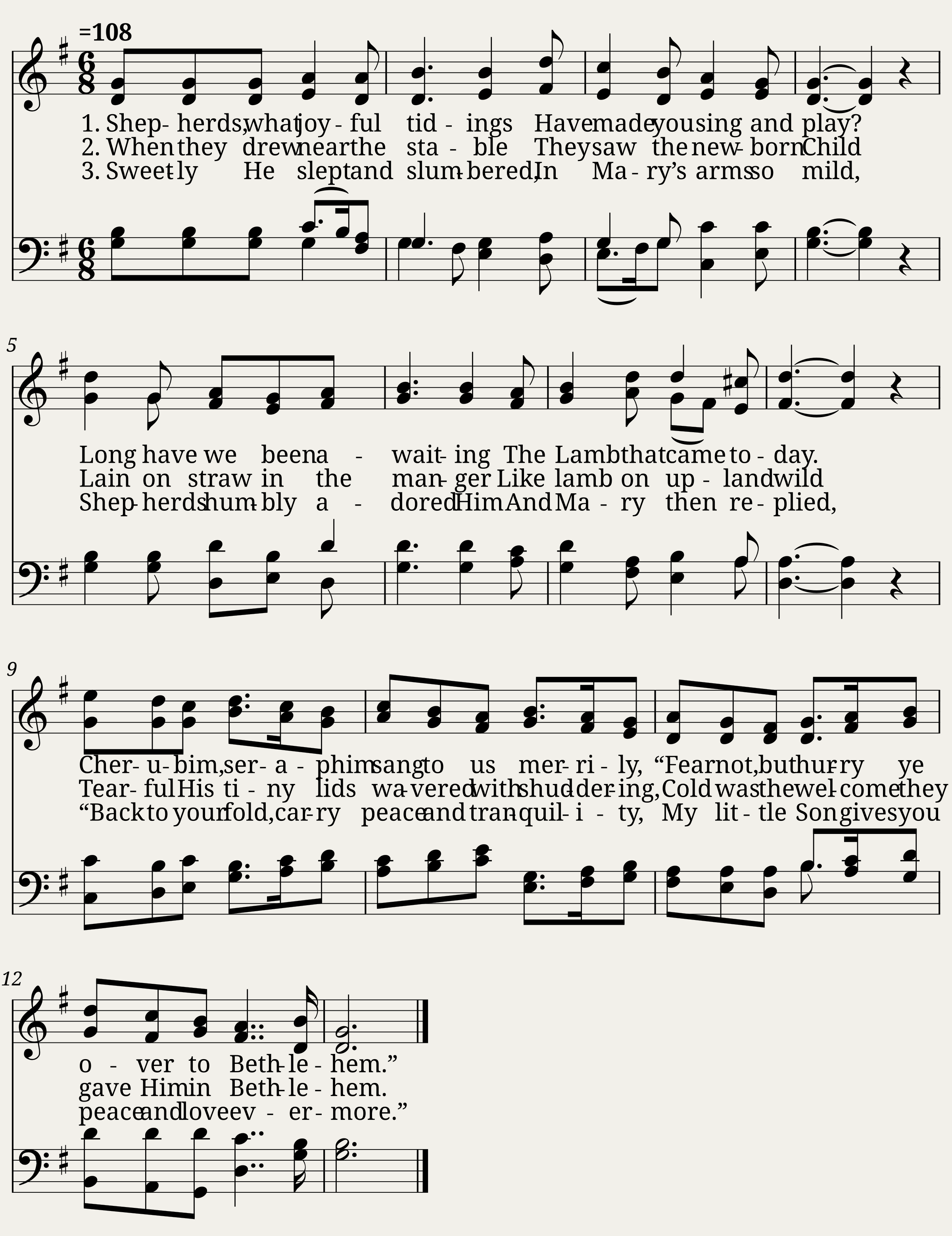 Shepherds what joyful tidings - 15th Century Dutch carol (Herders hij is gebooren). Translated from Dutch to English by John OConnor.