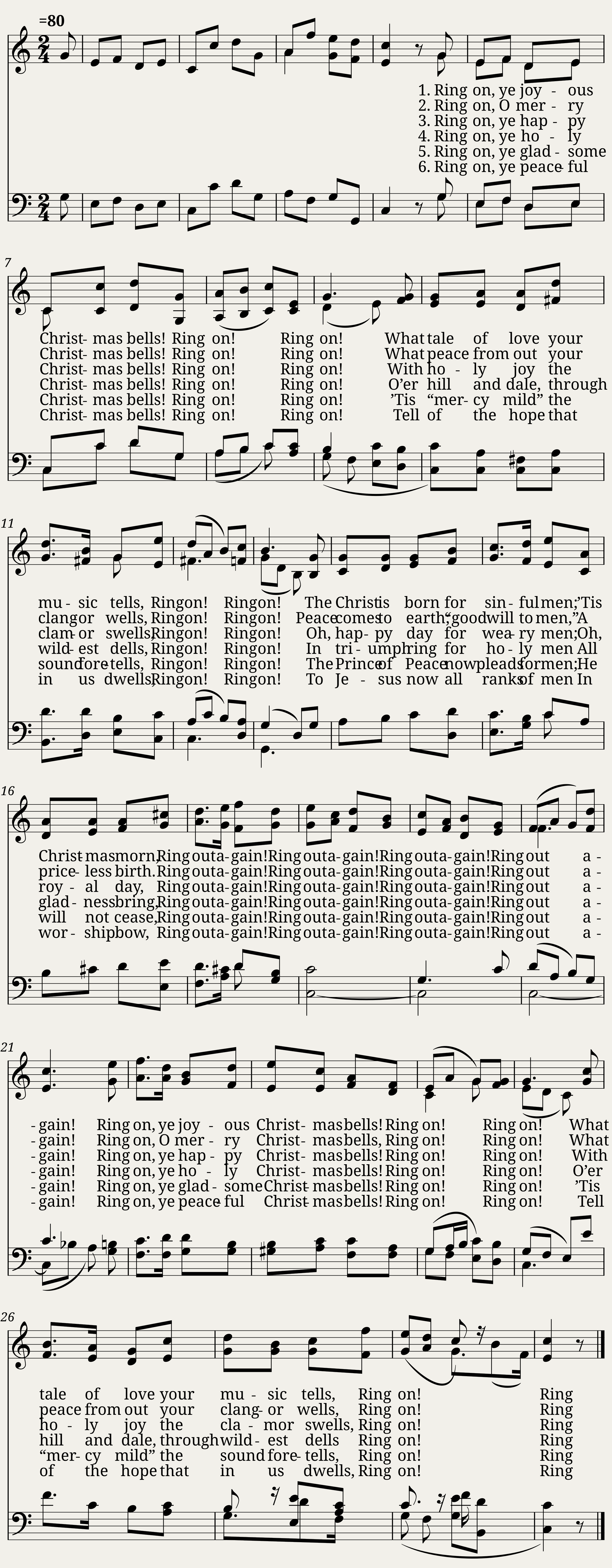 Ring on ye joyous christmas bells - Arthur H. Brown