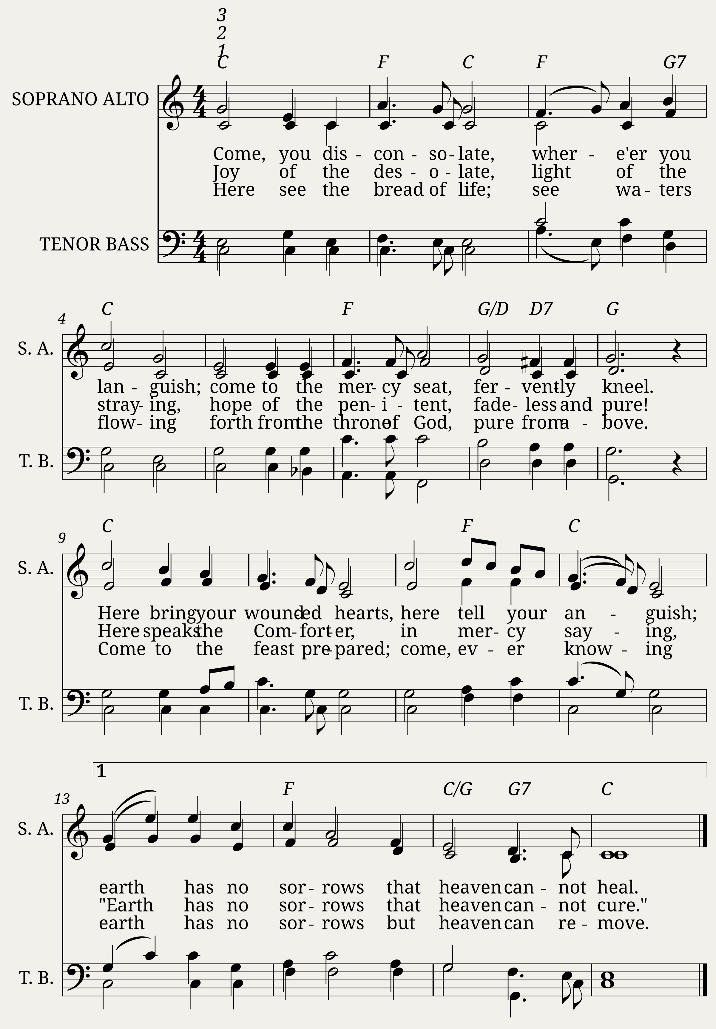 Come ye disconsolate where'er ye languish - Samuel Webbe