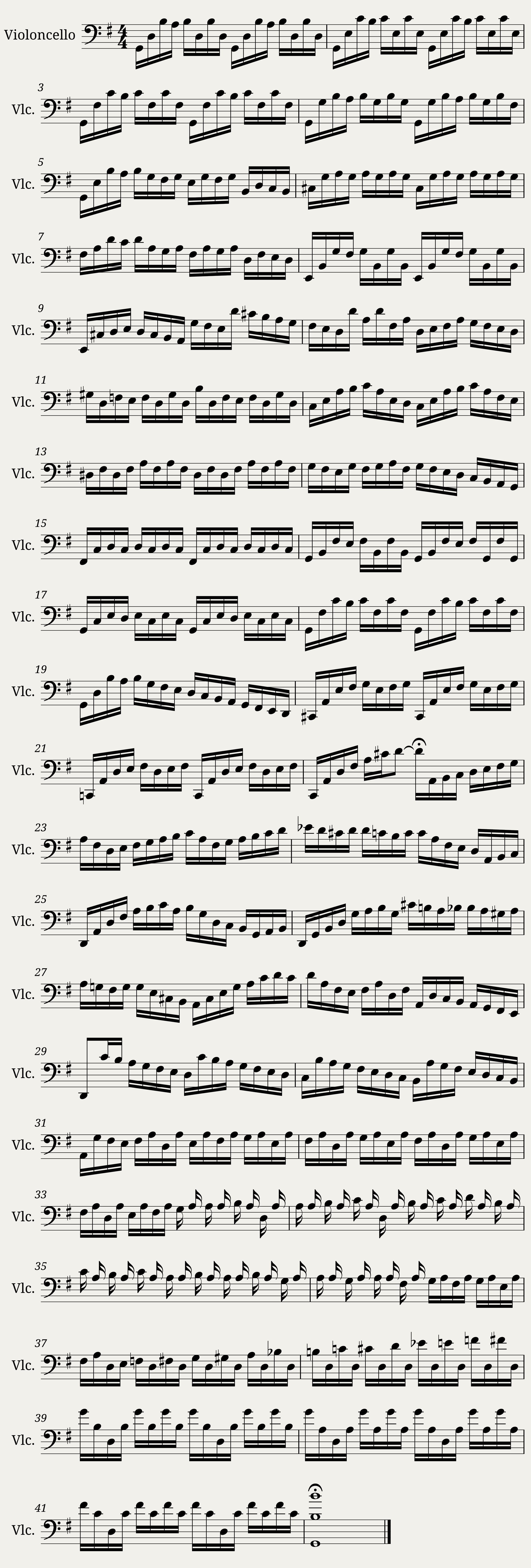 Suite no. 1 for Solo Cello Prelude