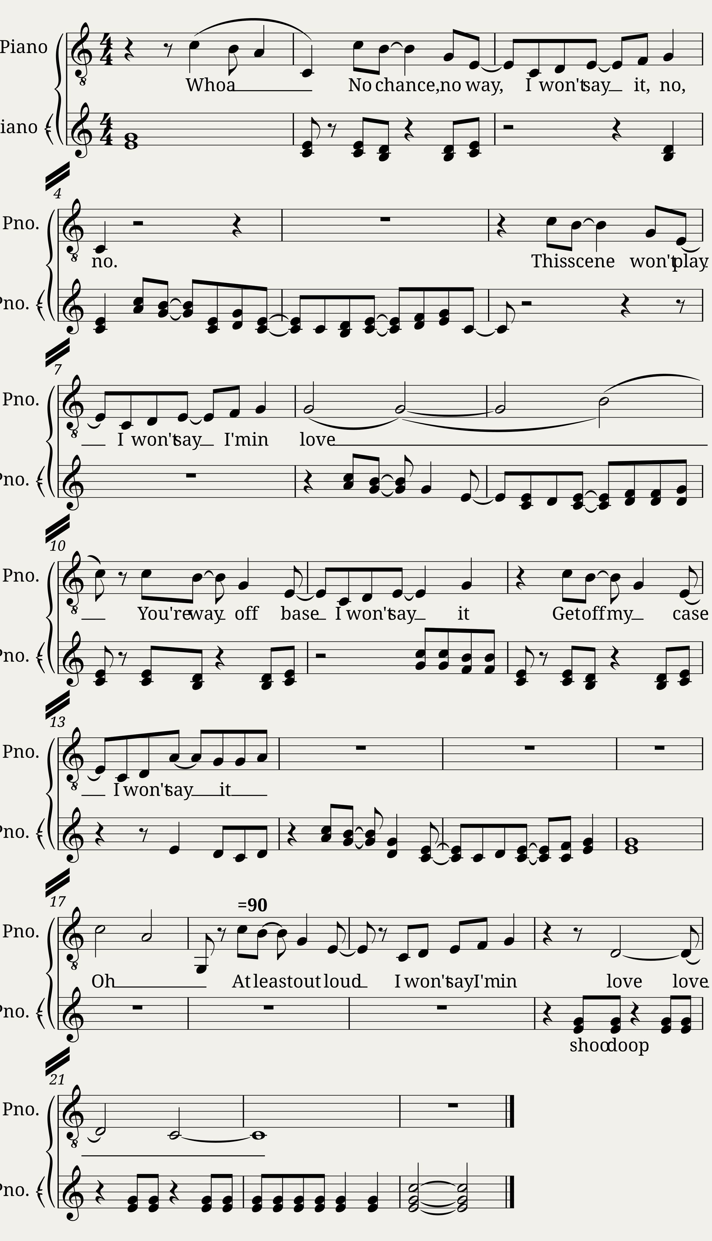 I Won't Say I'm in Love (16 Bar Cut)