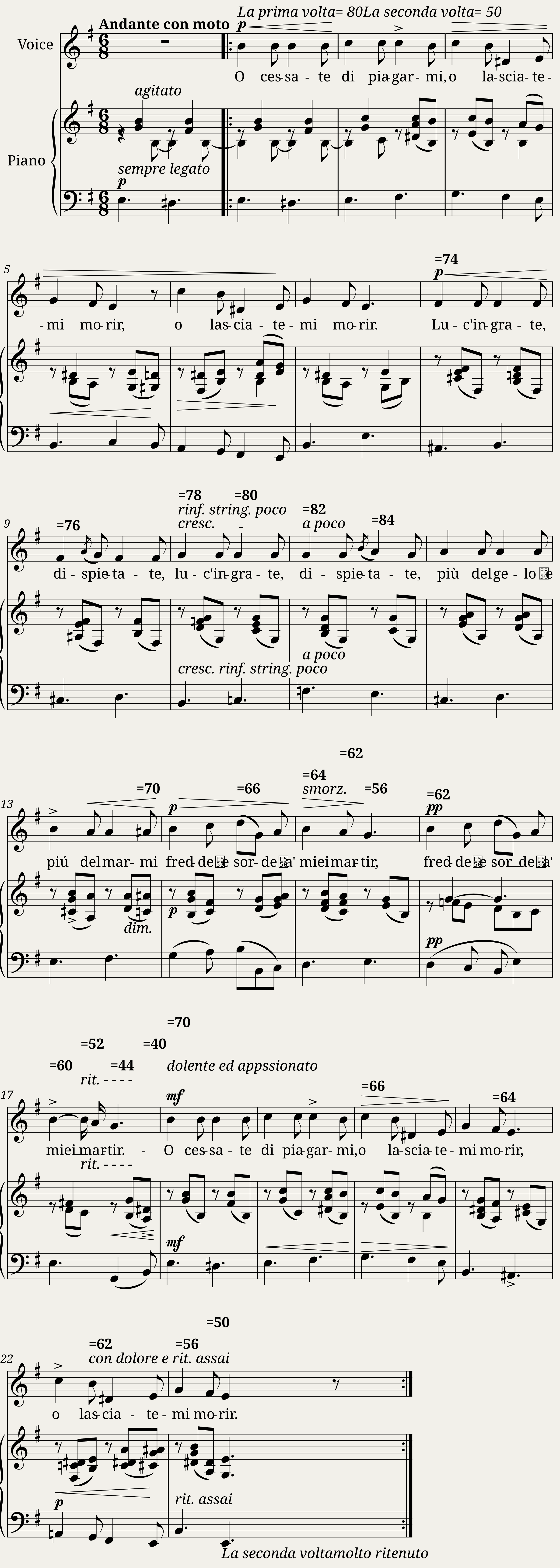 Scarlatti Alessandro - O cessate di piagarmi Low