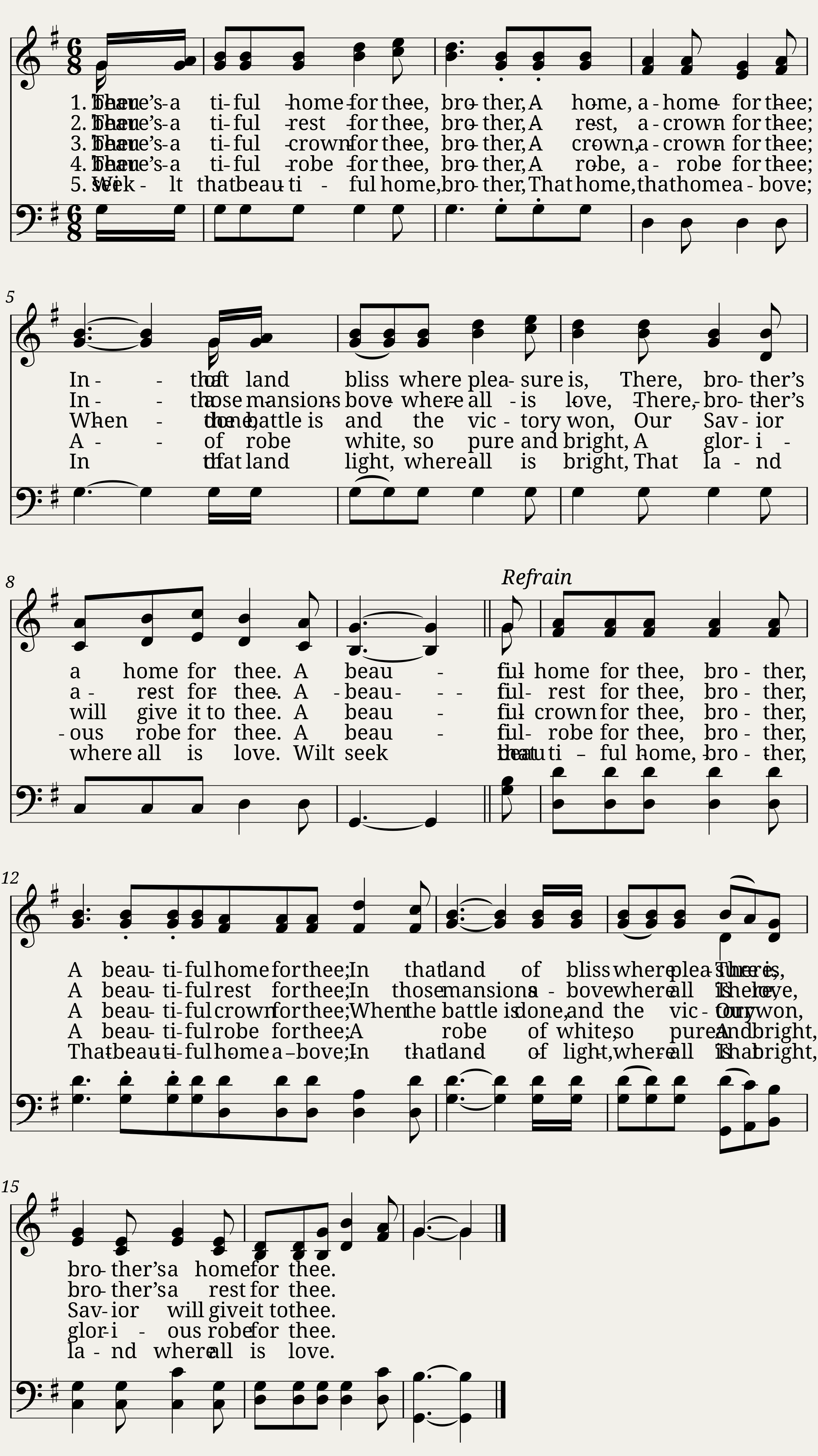 There's a beautiful home for thee brother - A. J. Abbey