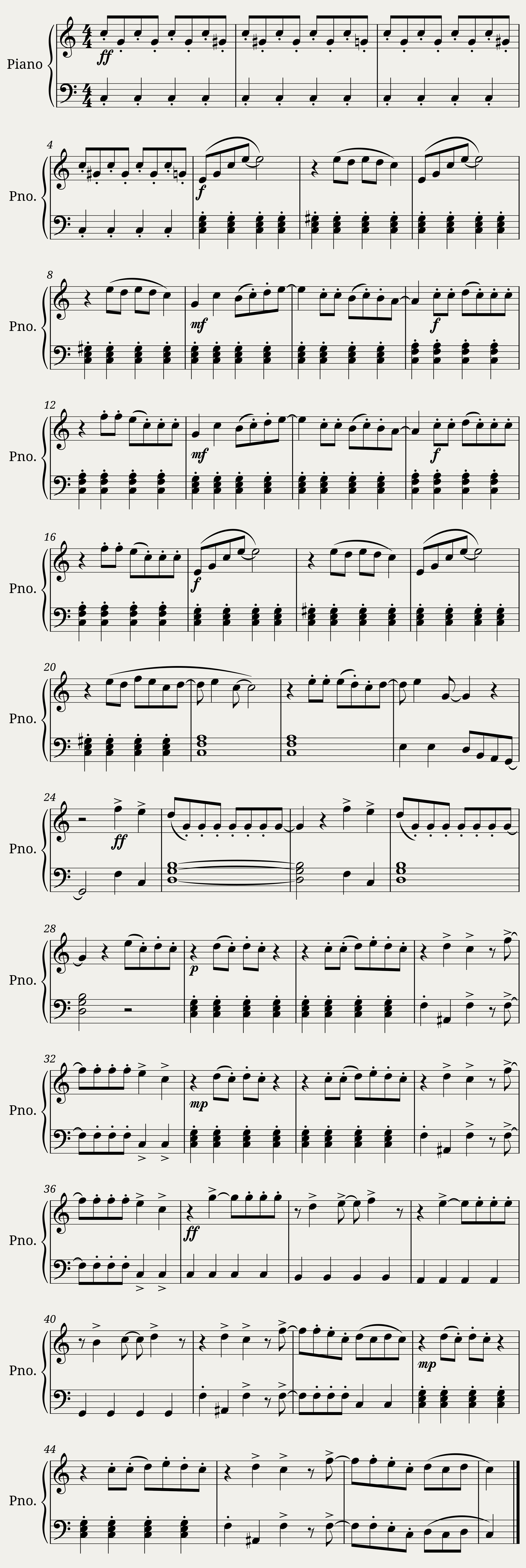 ABBA Mamma Mia Easy Piano