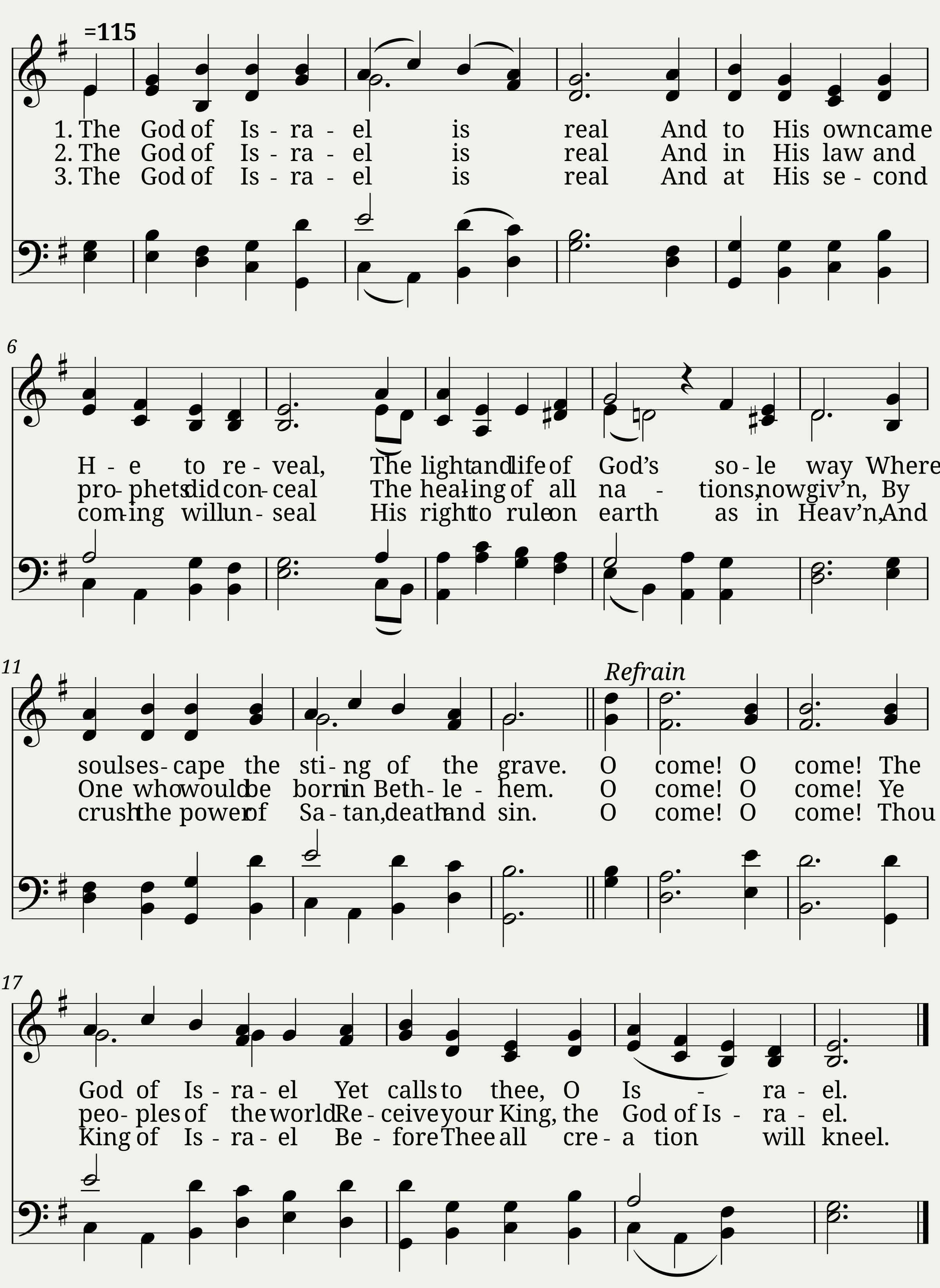 The god of israel is real - Veni Emmanuel 15th Century processional. Arranged by Thomas Helmore in the Hymnal Noted