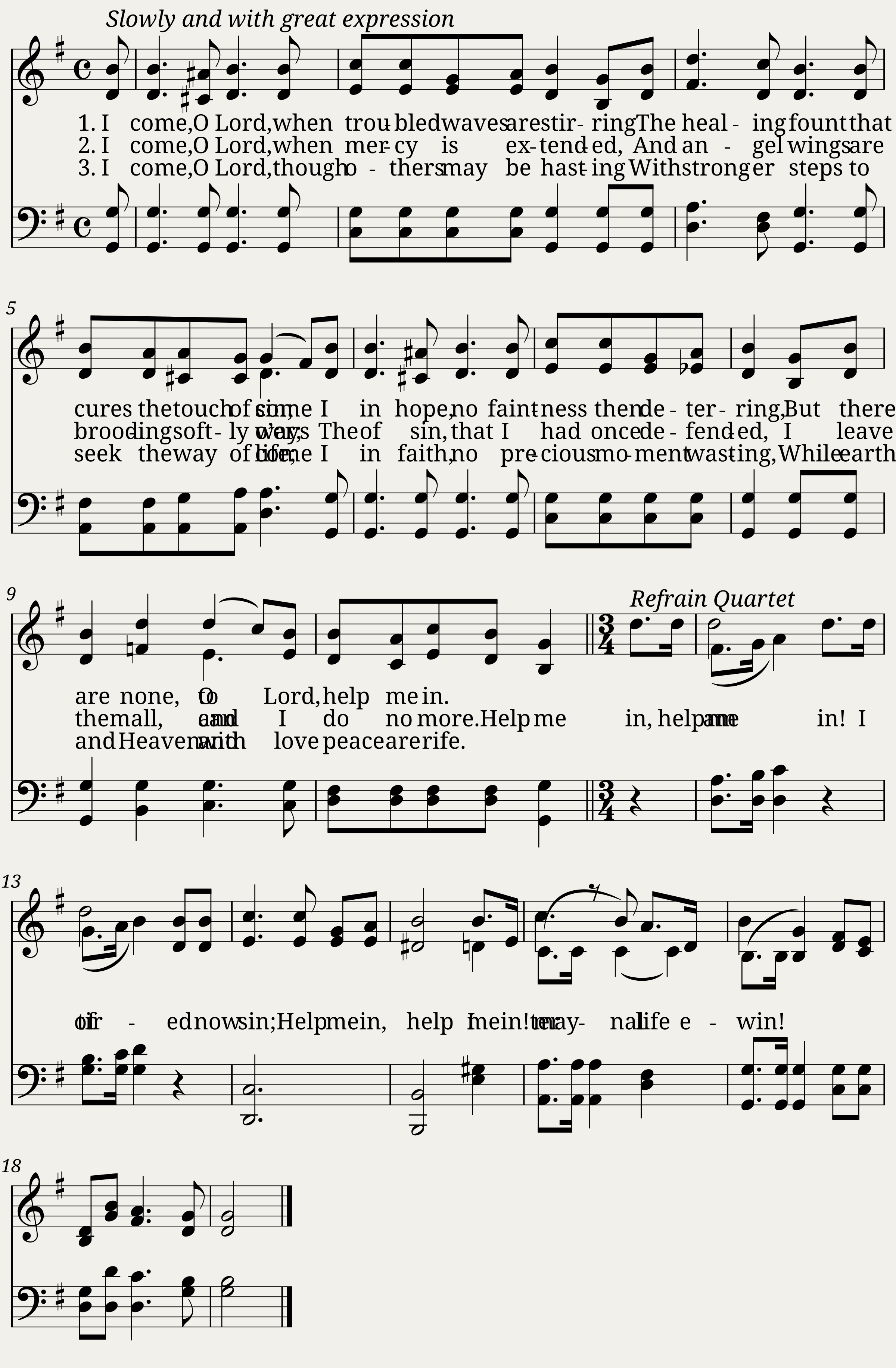 I come O Lord when troubled waves are stirring - Adam Geibel