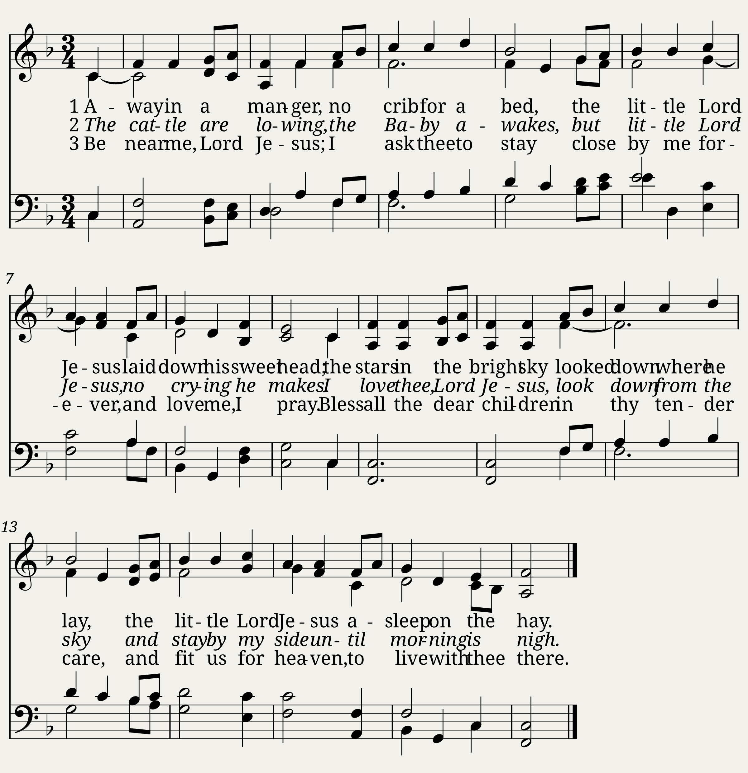Away in a Manger - Cradle Song SATB