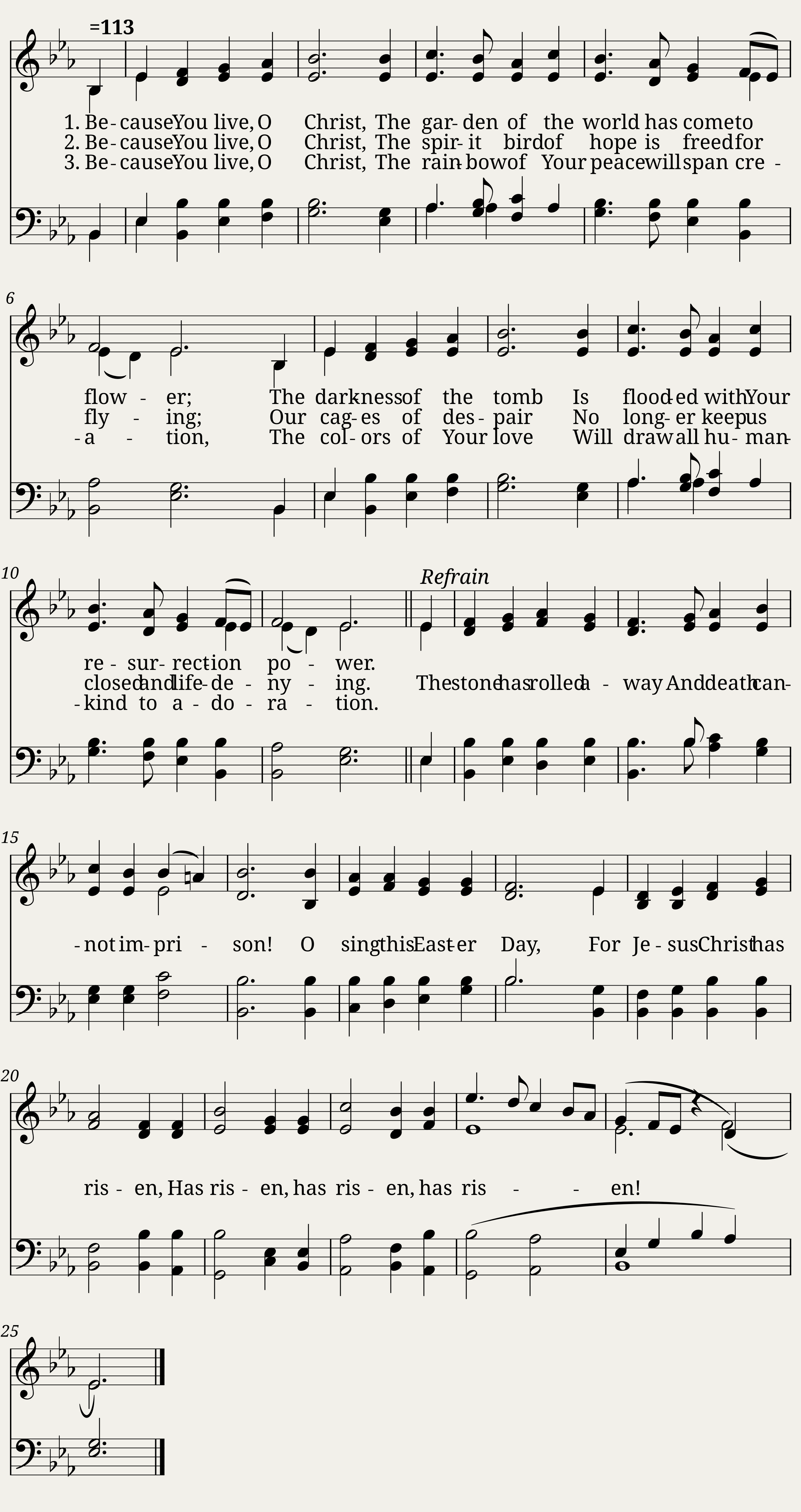Because you live o christ - Alice Parker