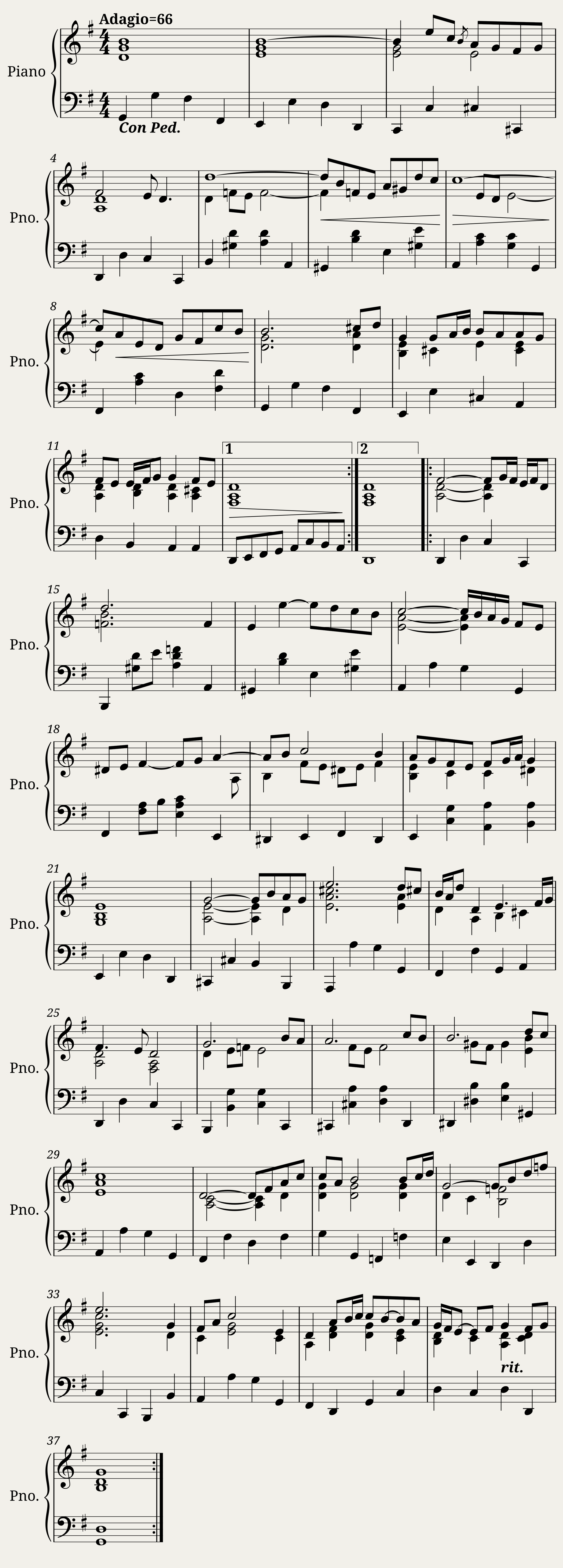 Air on the G String Piano arrangement