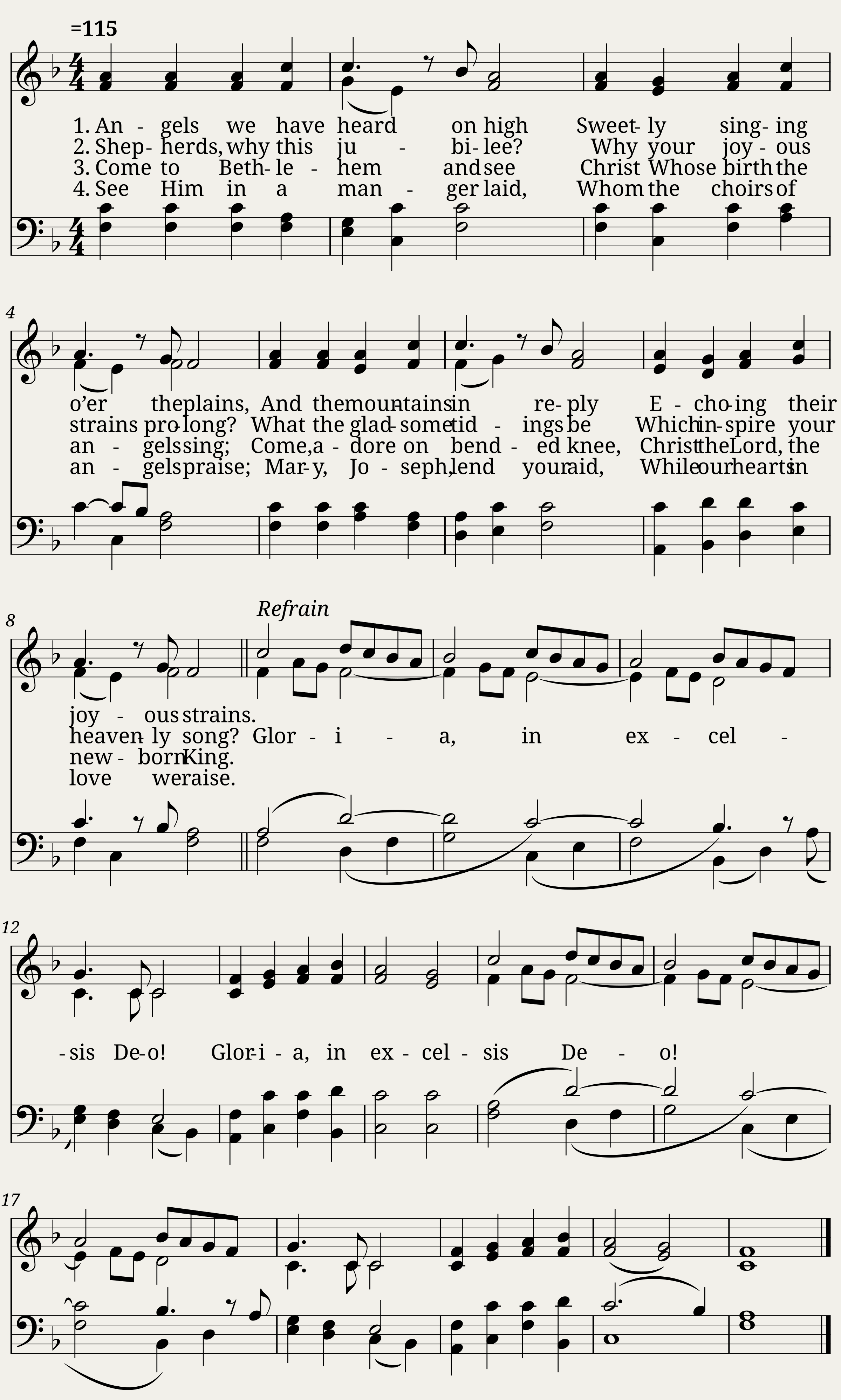 Angels we have heard on high - Gloria (Barnes) French carol tune