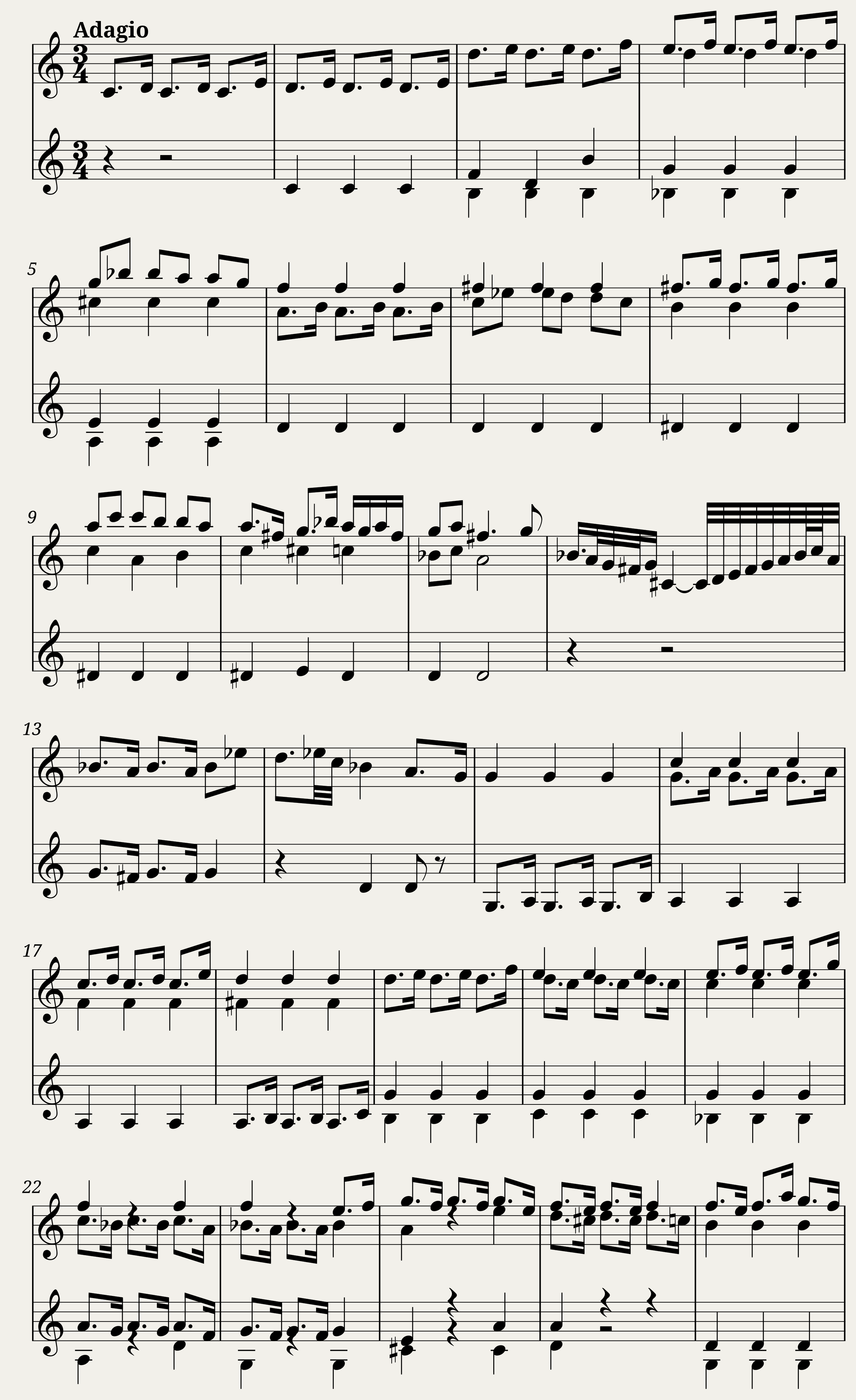 BWV 1005: Violin Sonata No.3 in C major (Violin sound) — 1/23
