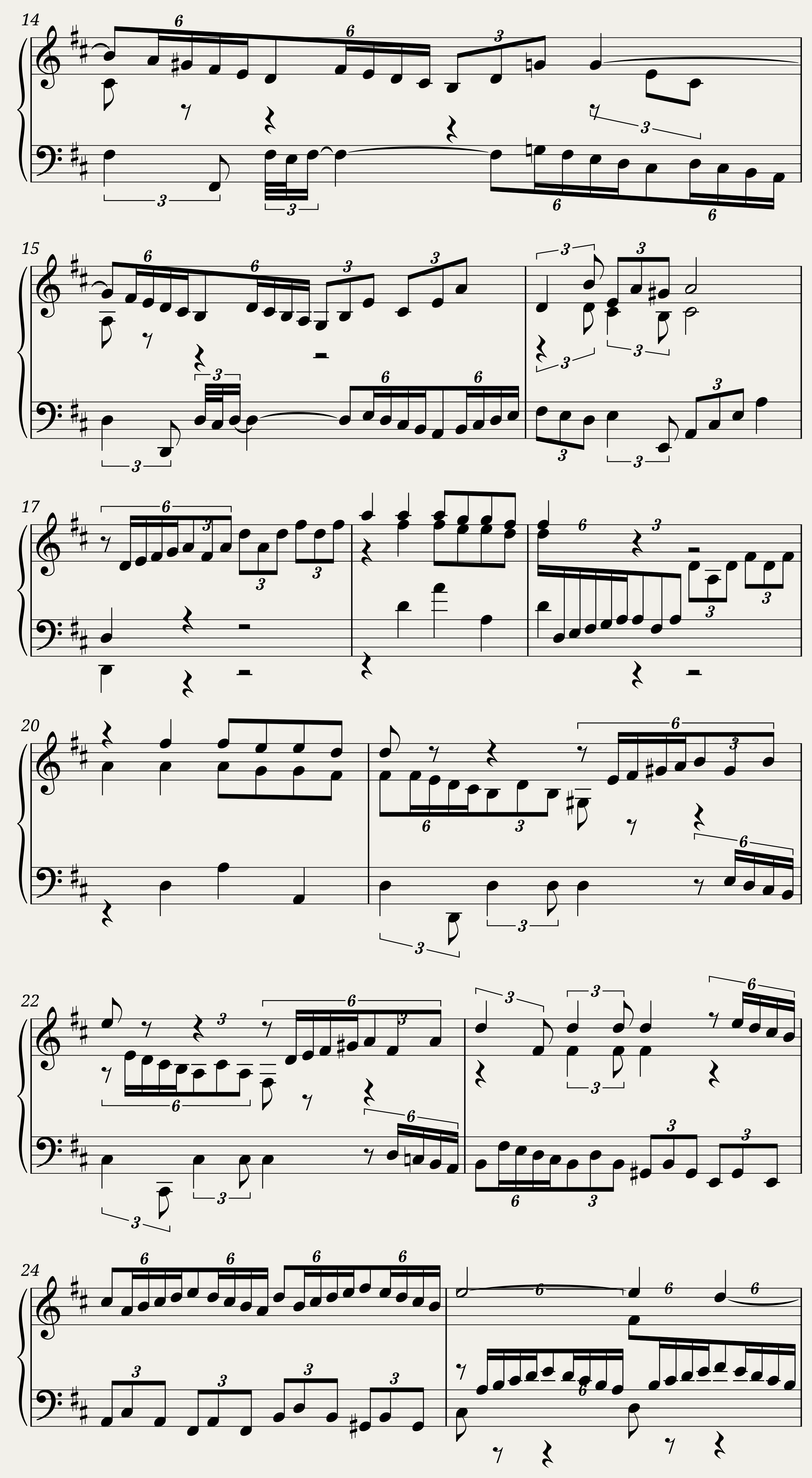 BWV 876: The Well-tempered Clavier Book II - VII (A = 415 Hz) — 2/7