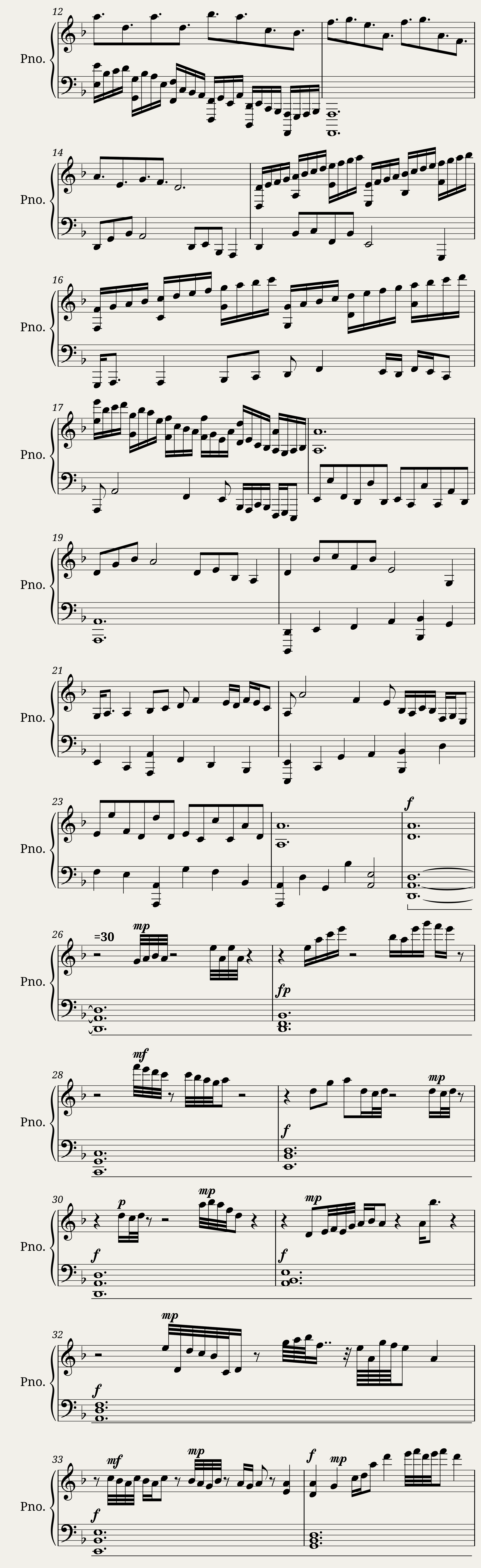 Kind of fuga - 12 little pieces for the piano — 2/3