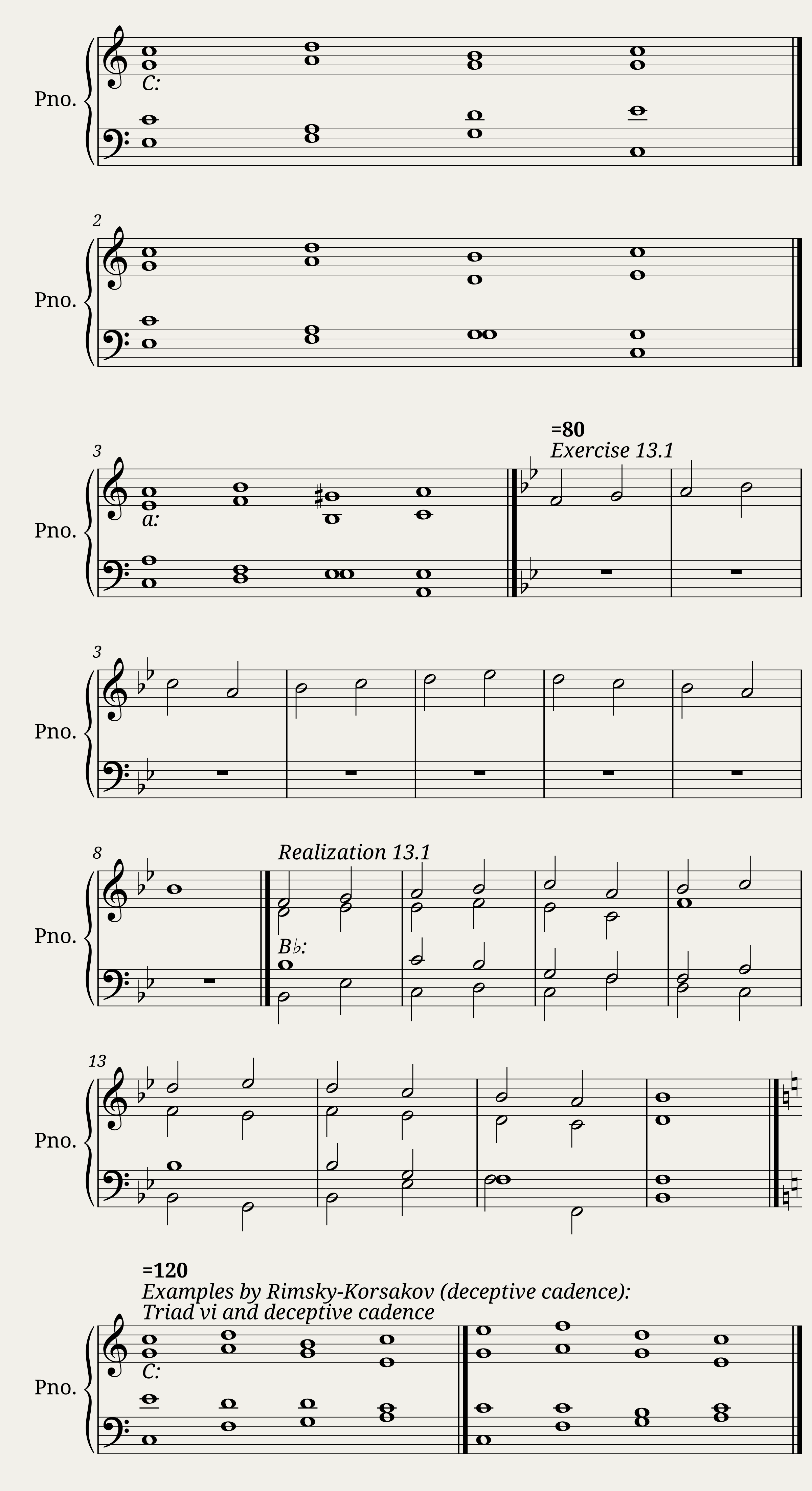 Rimsky-Korsakov harmonic exercises 19-20 — 2/4