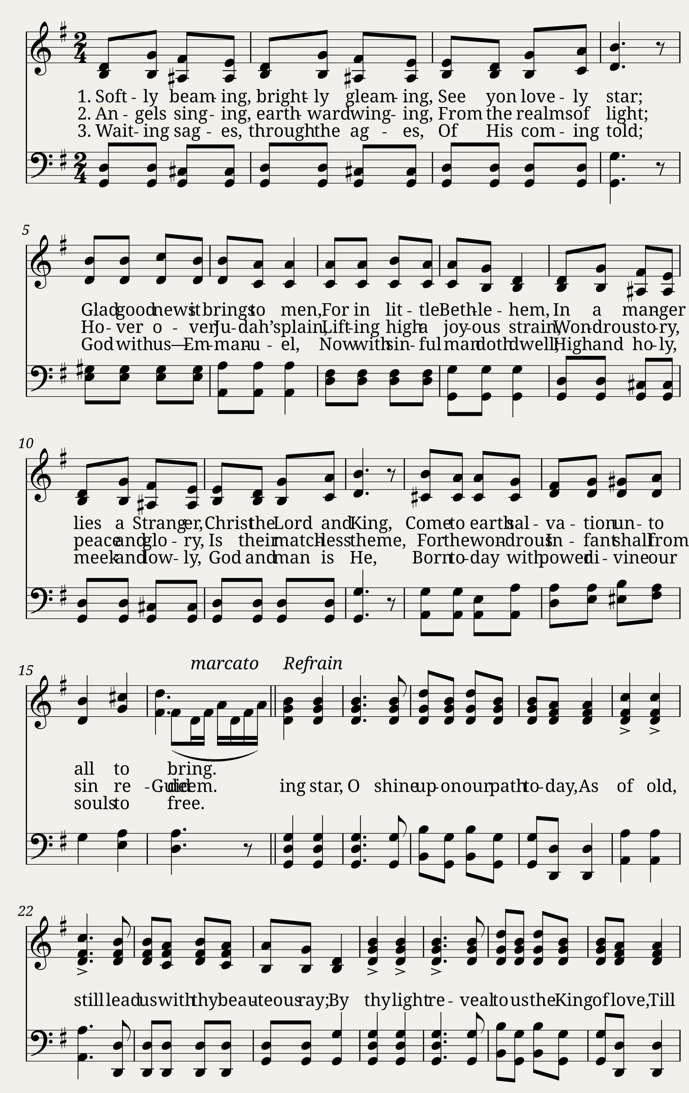 Softly beaming brightly gleaming - Joseph W. Lerman — 1/2