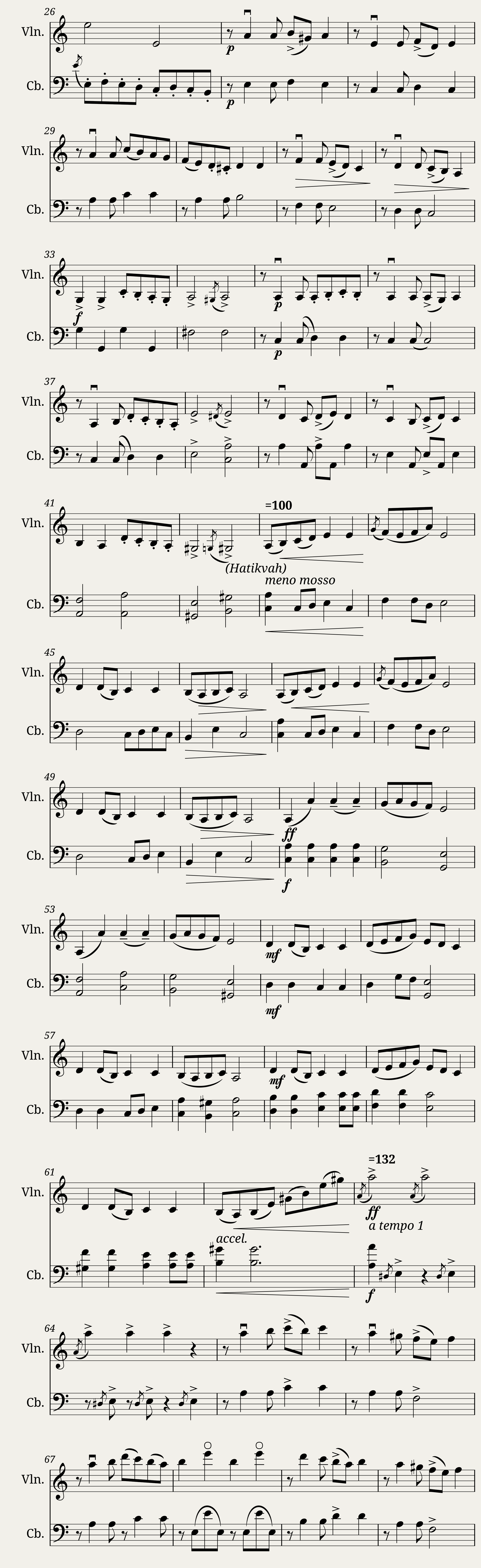 Hora-Hatikvah from the Israeli Concertino Duo for Violin & Double Bass — 2/3