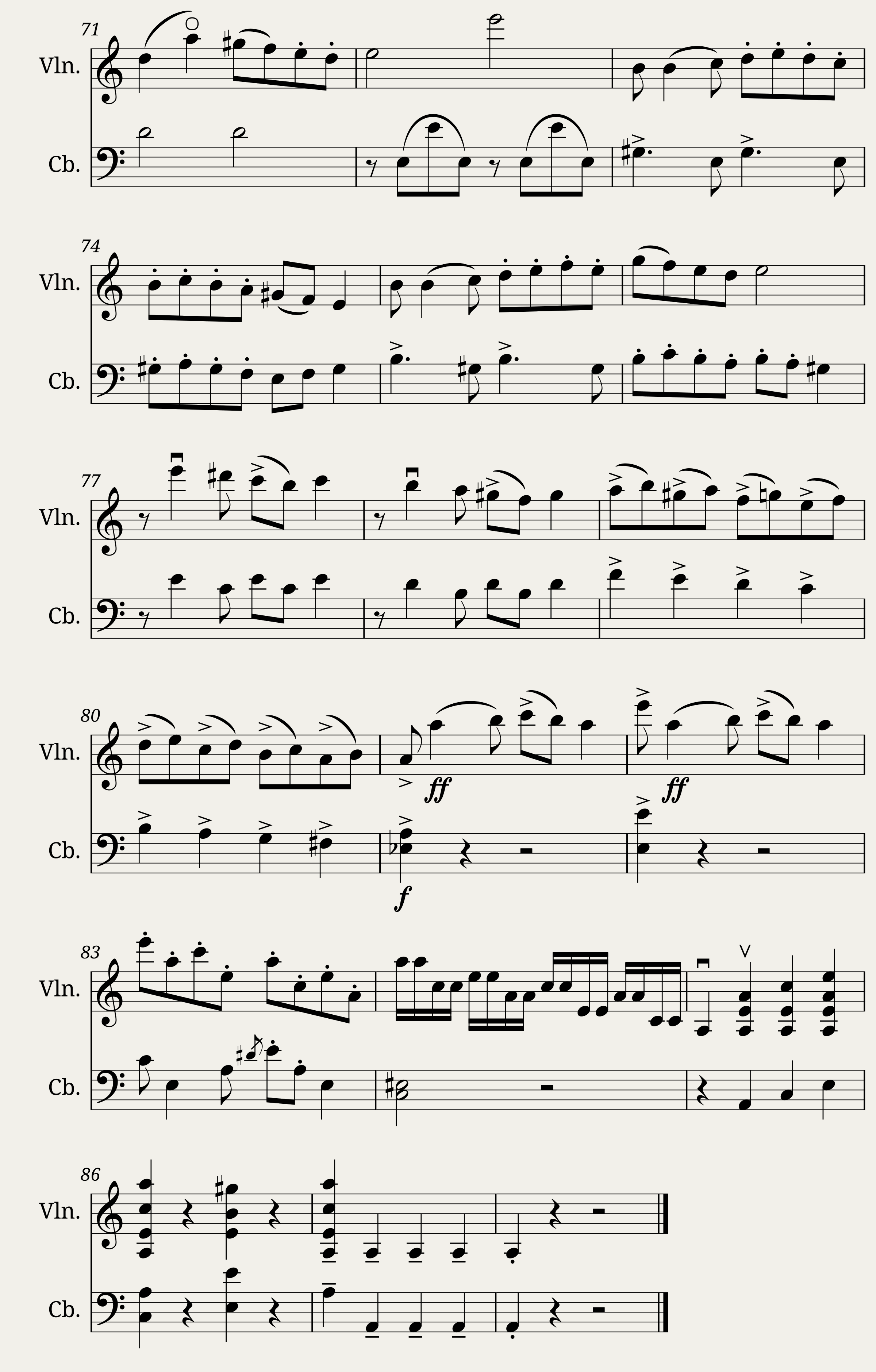 Hora-Hatikvah from the Israeli Concertino Duo for Violin & Double Bass — 3/3