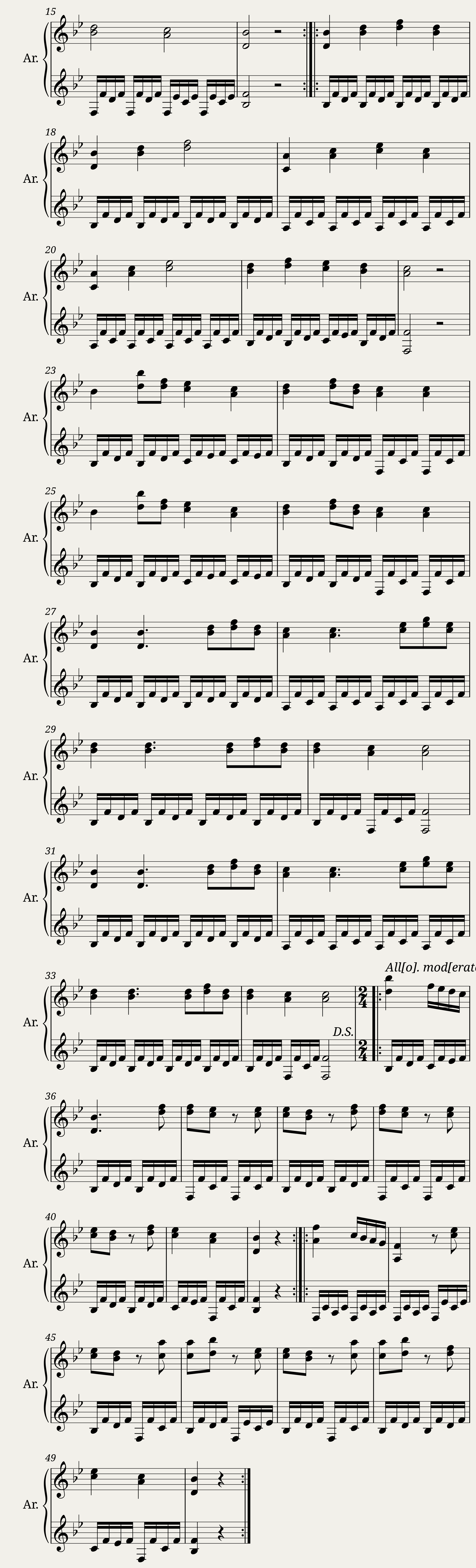 22. Allo. Moderato from the Harfenbuch Anno 1790 — 2/2