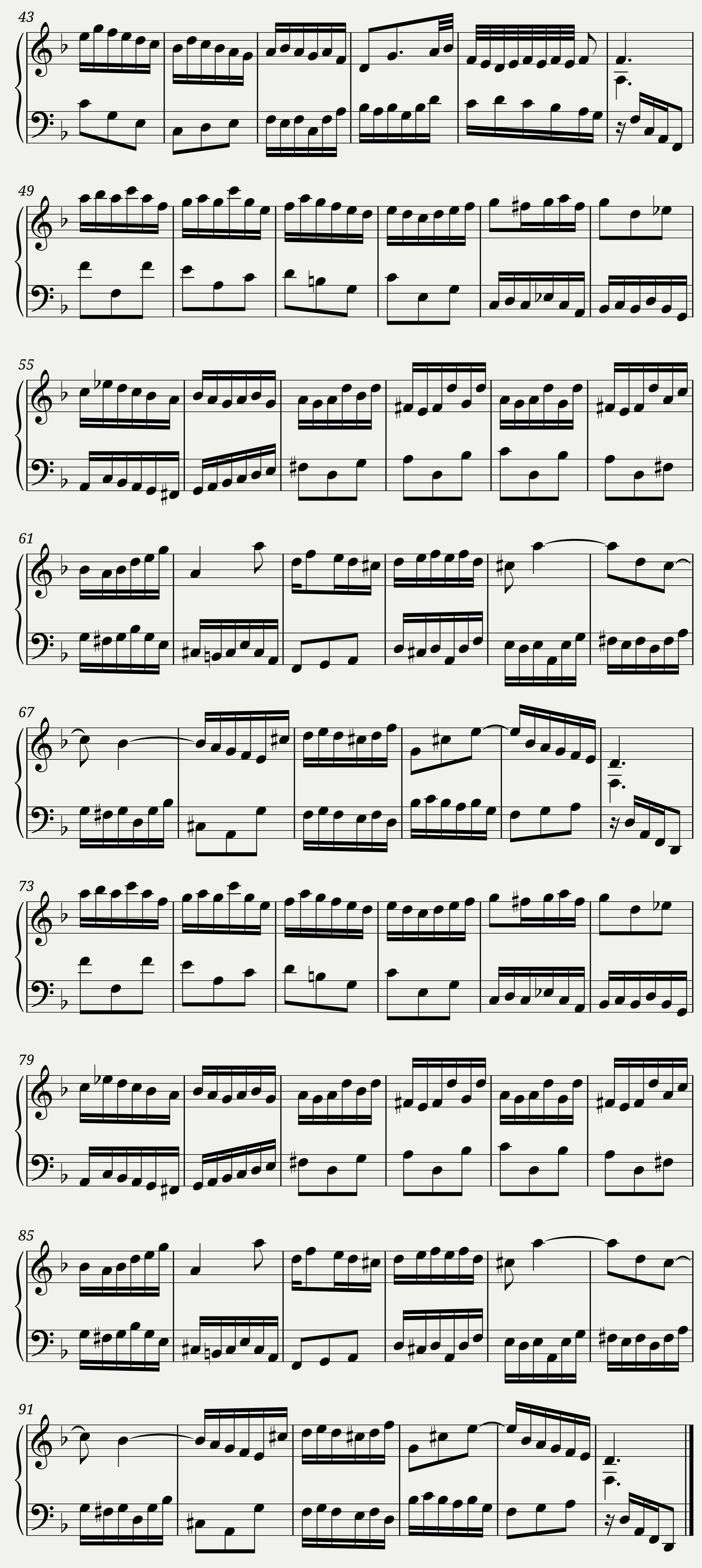BWV 935: Prelude in D minor (A = 415 Hz) — 2/2