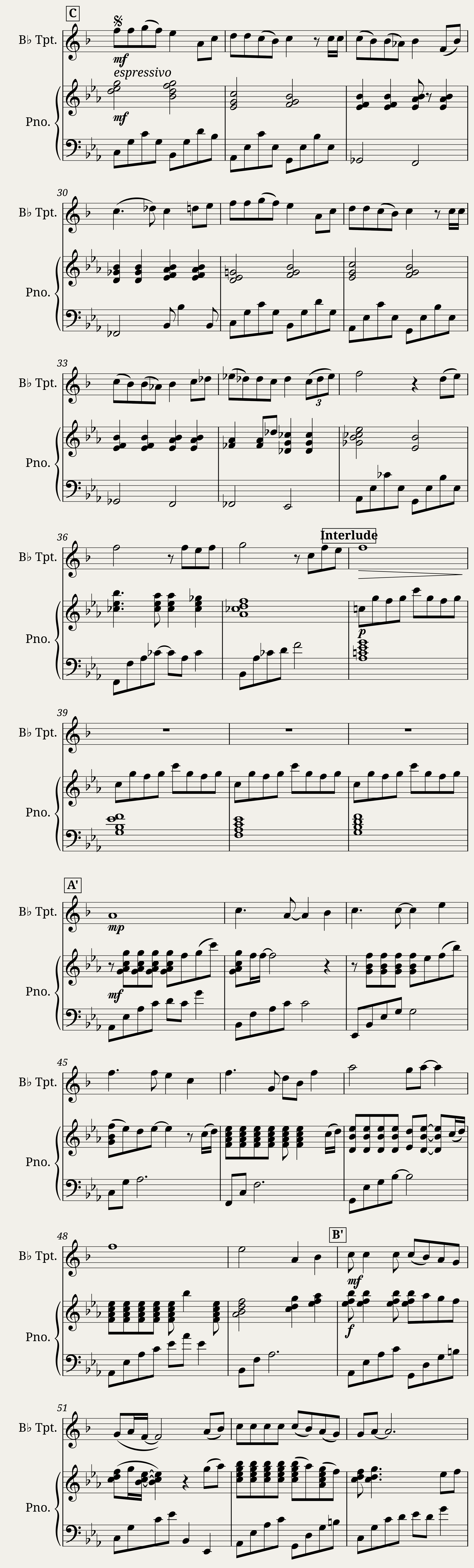 One Summer's Day Trumpet and Piano — 2/3