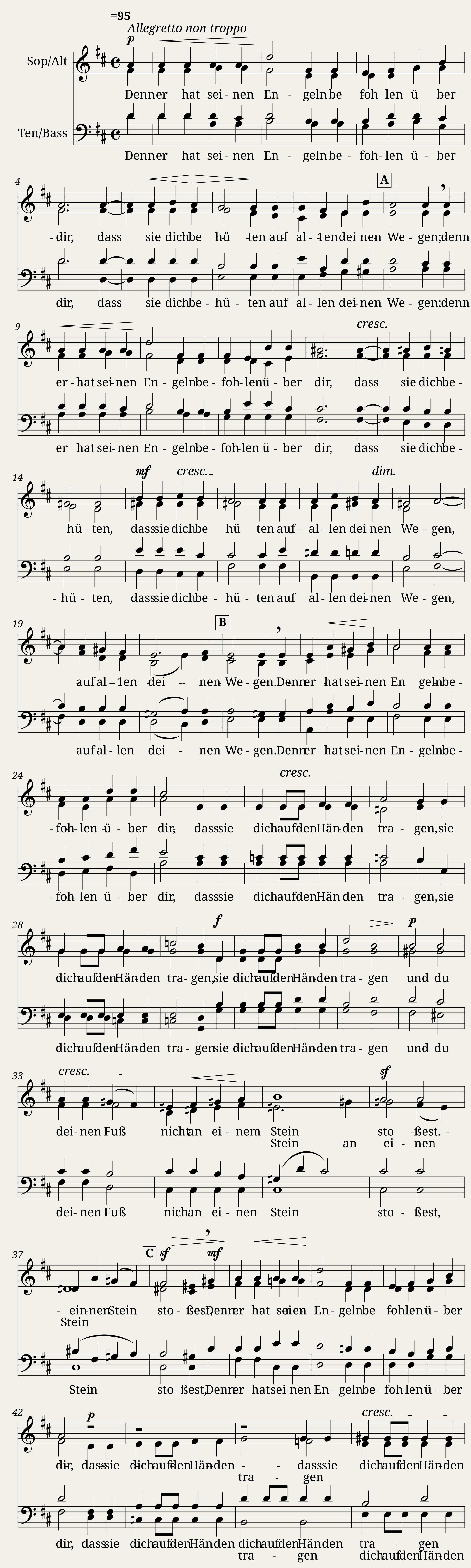 Denn er hat seinen Engeln (Mendelssohn - Elias) — 1/2
