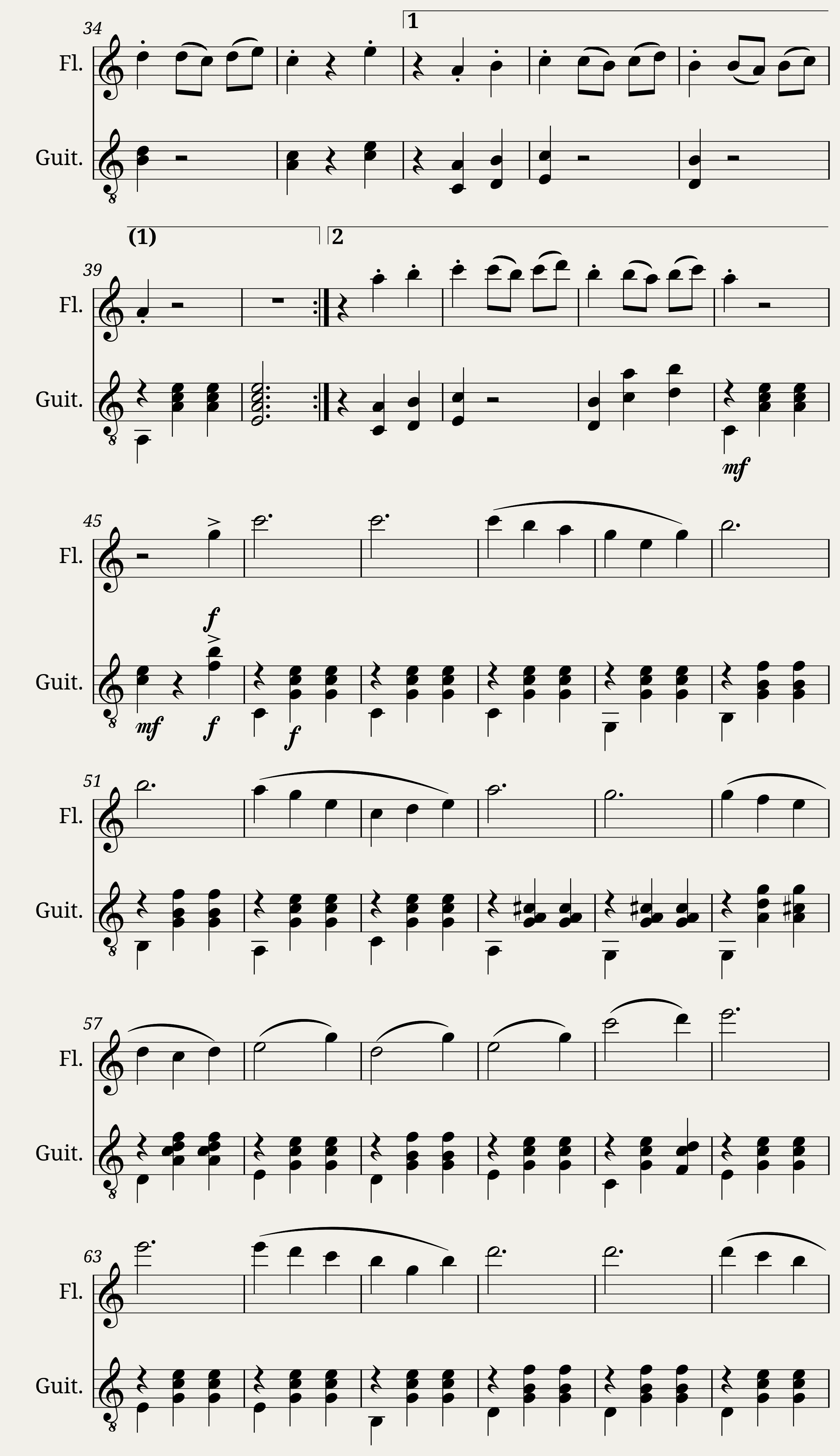 Shostakovichi - The Second Waltz (for Flute and Guitar) — 2/4