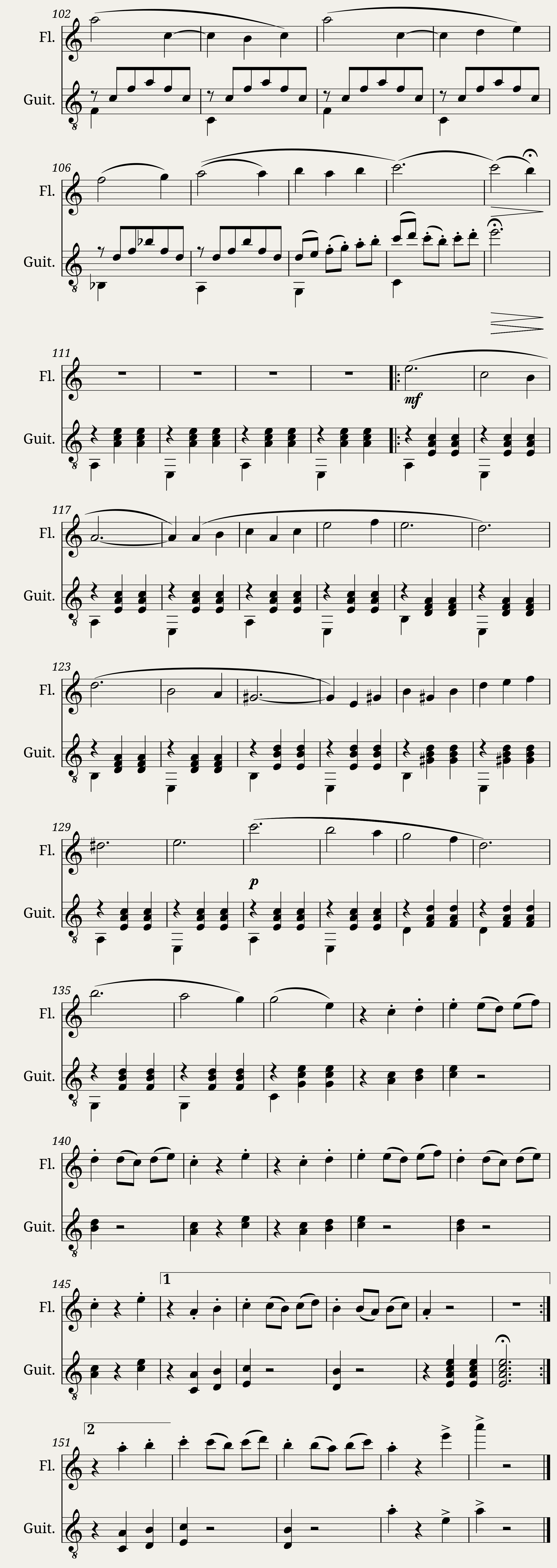 Shostakovichi - The Second Waltz (for Flute and Guitar) — 4/4