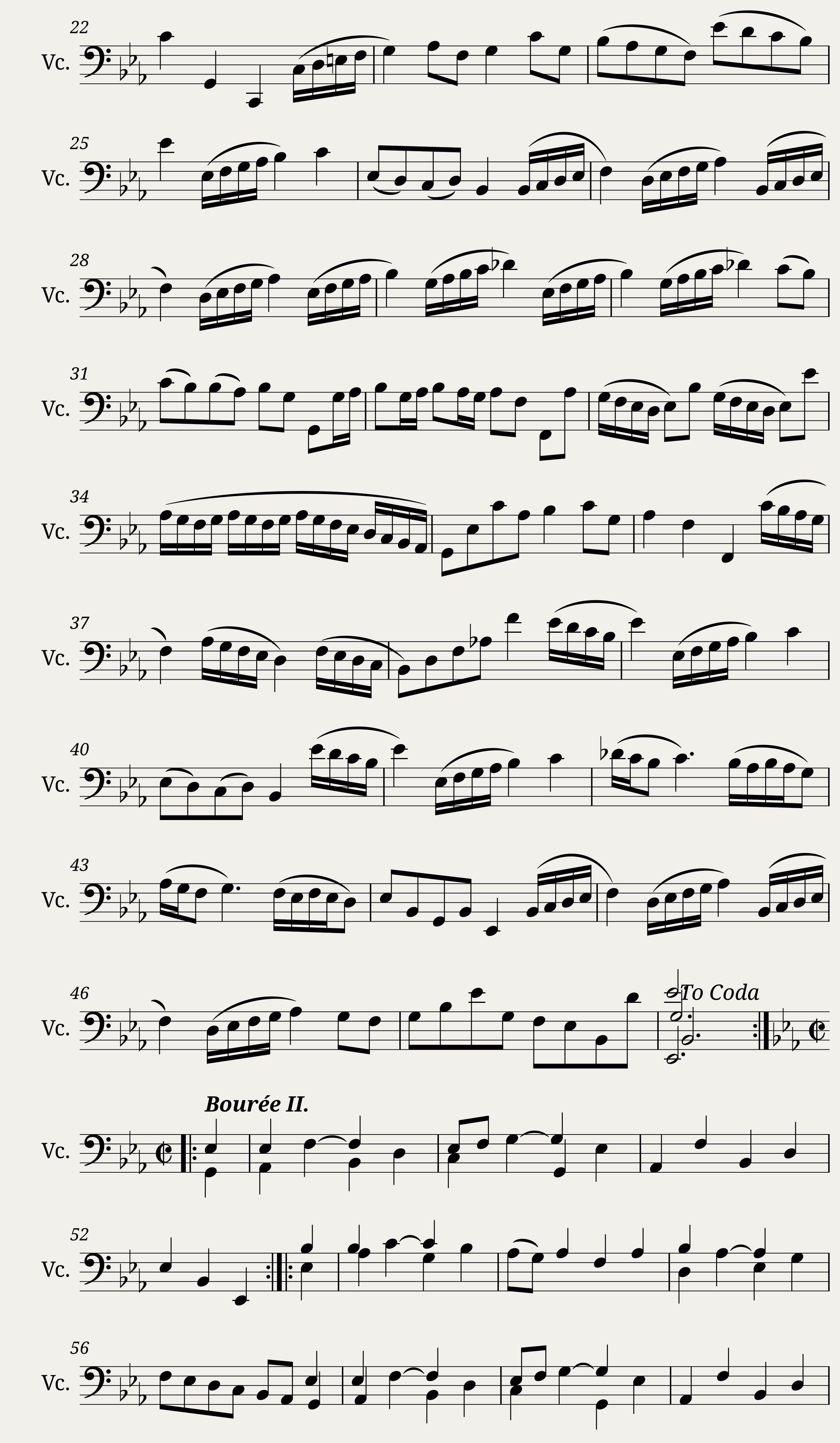 J.S. Bach - Suite no. 4 for Cello Solo BWV 1010 — 8/9