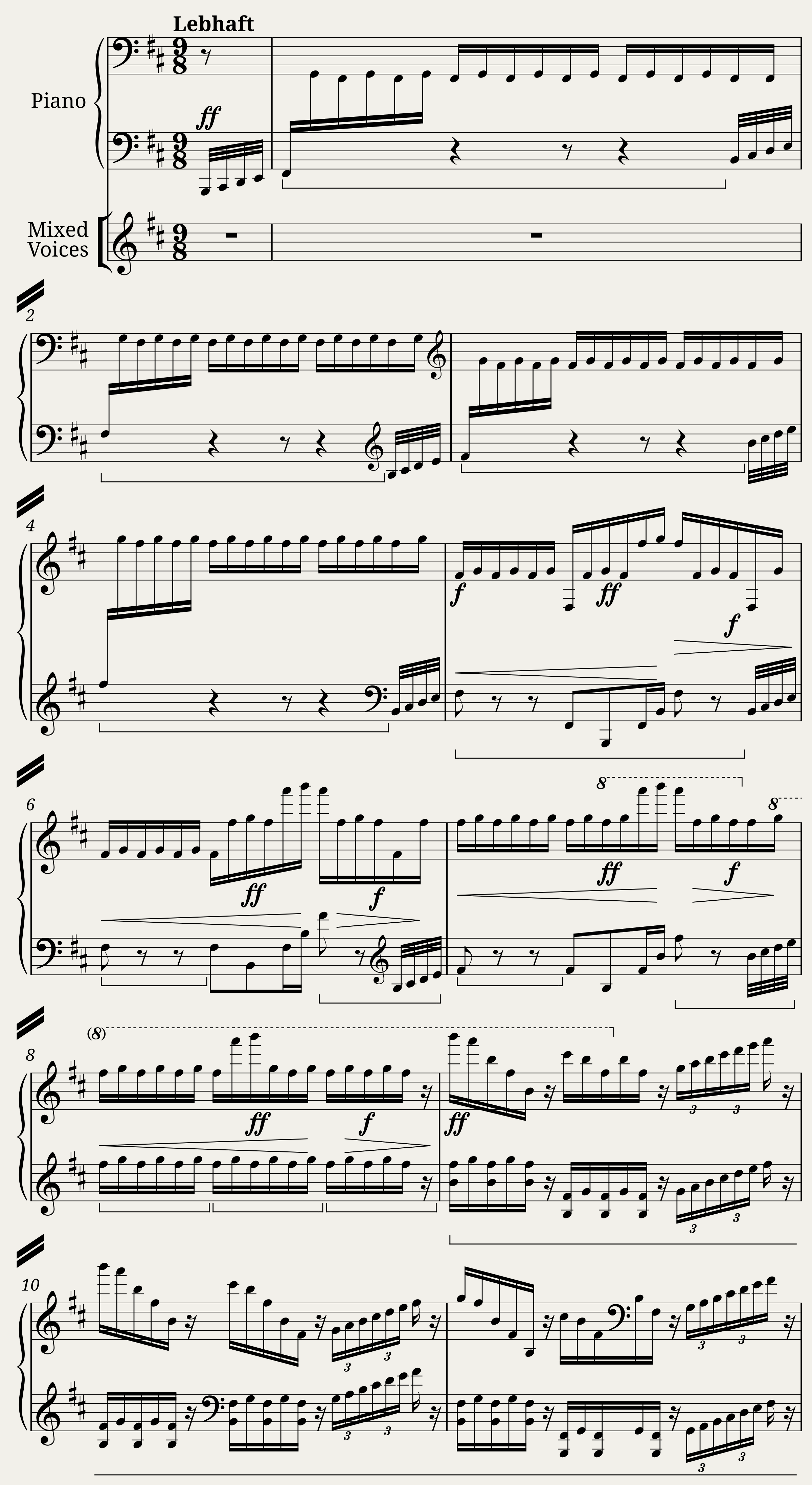 Wagner Ride of the Valkyries (Piano with Mixed Voices) — 1/16