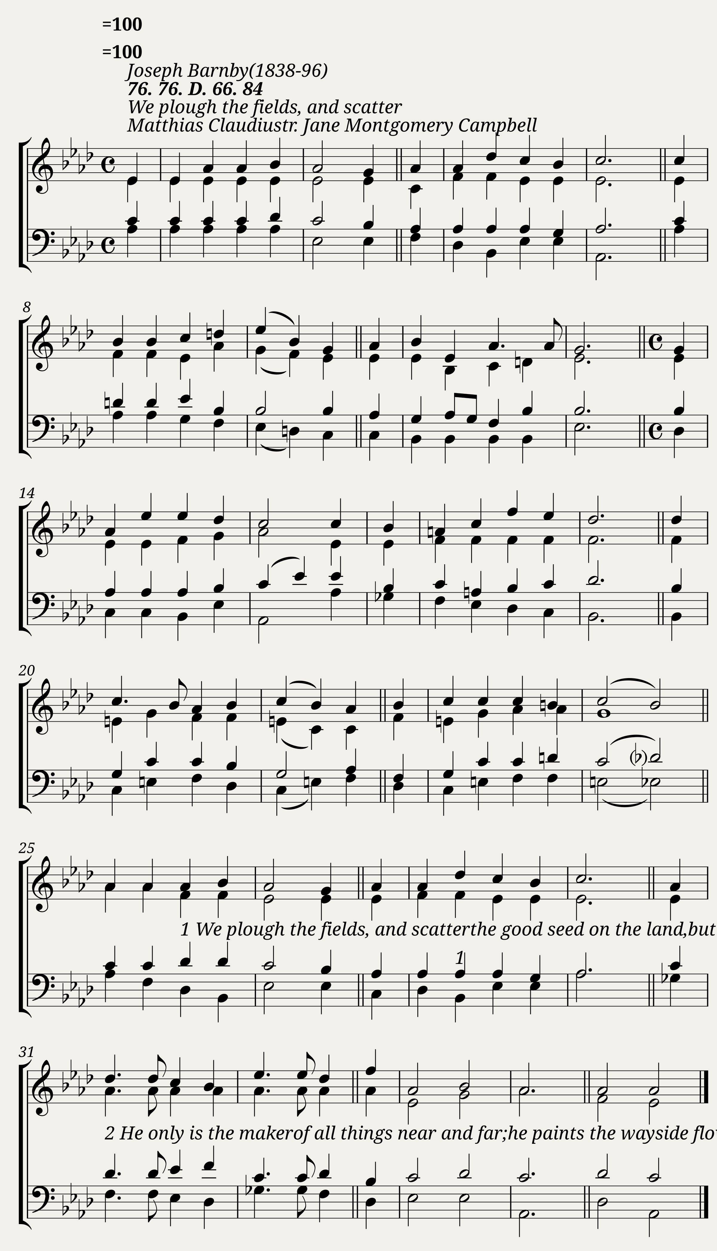 We plough the fields and scatter - Joseph Barnby