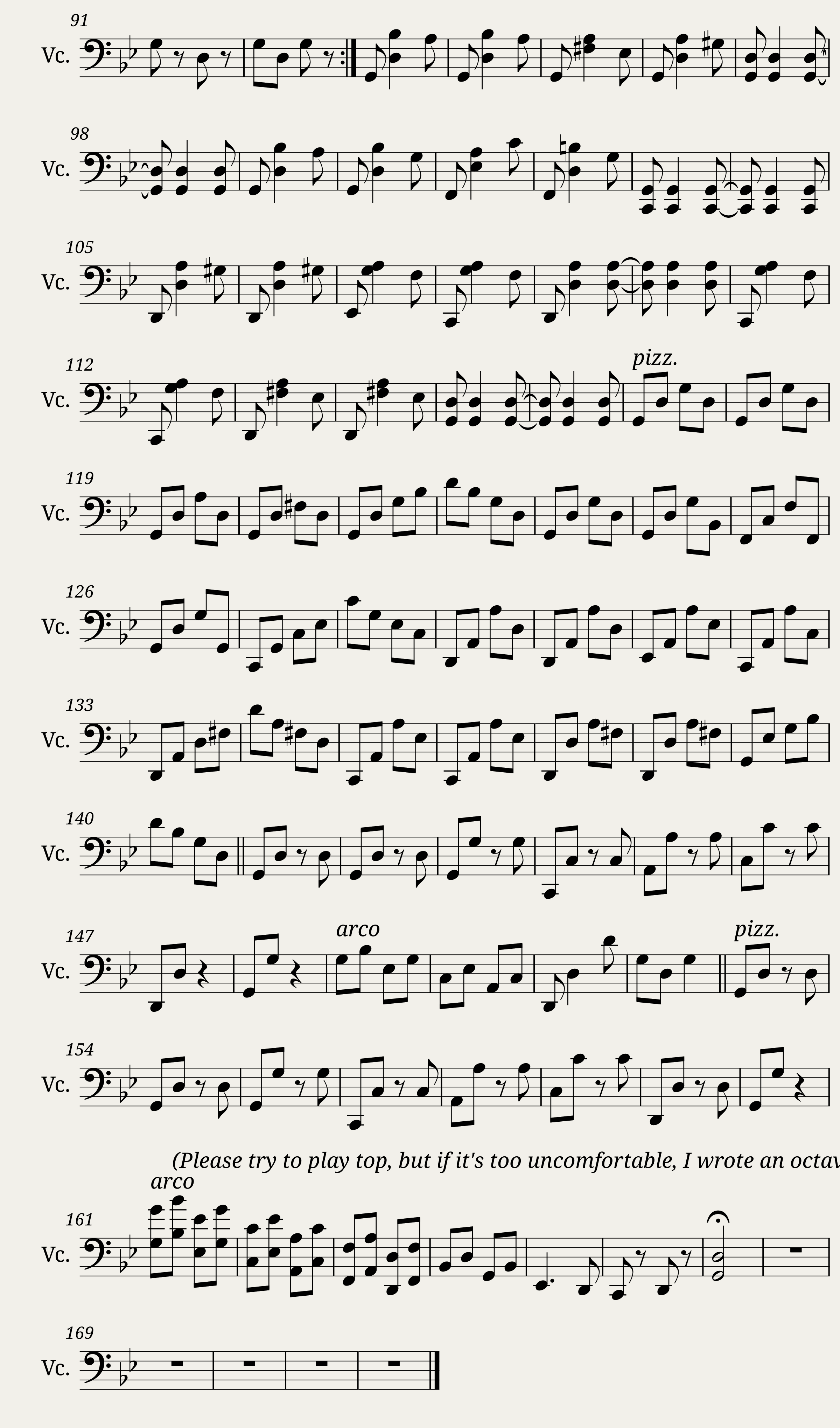Hungarian Dance in G. Minor No. 1 for Cello — 2/2