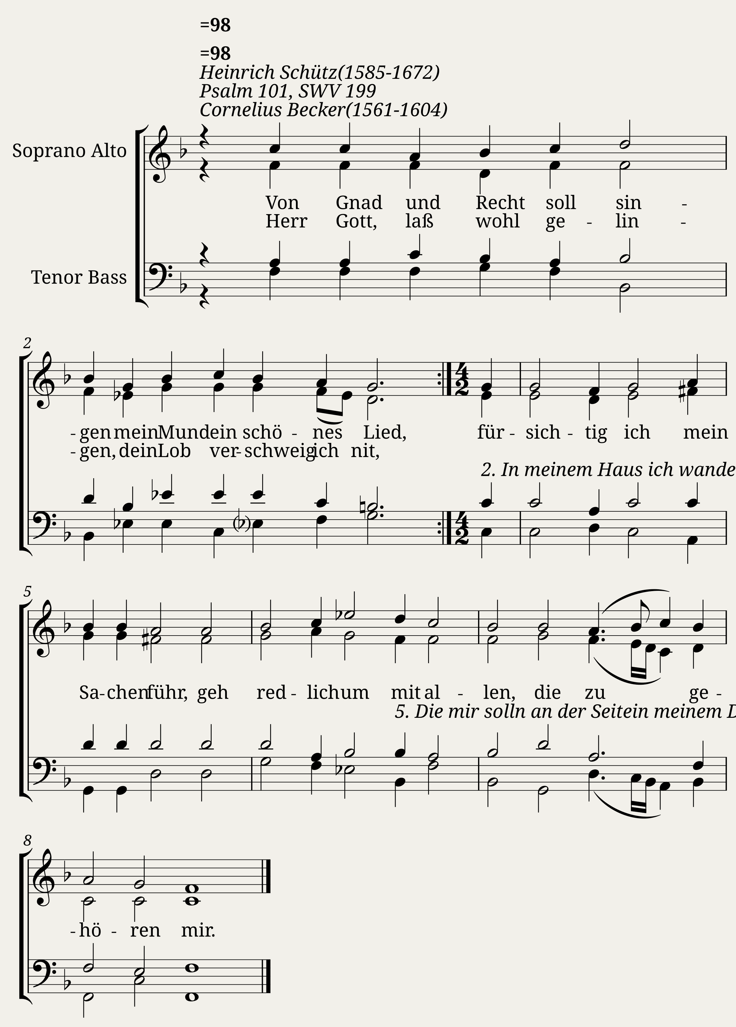 Von Gnad und recht soll singen SWV 199 - Heinrich Schütz