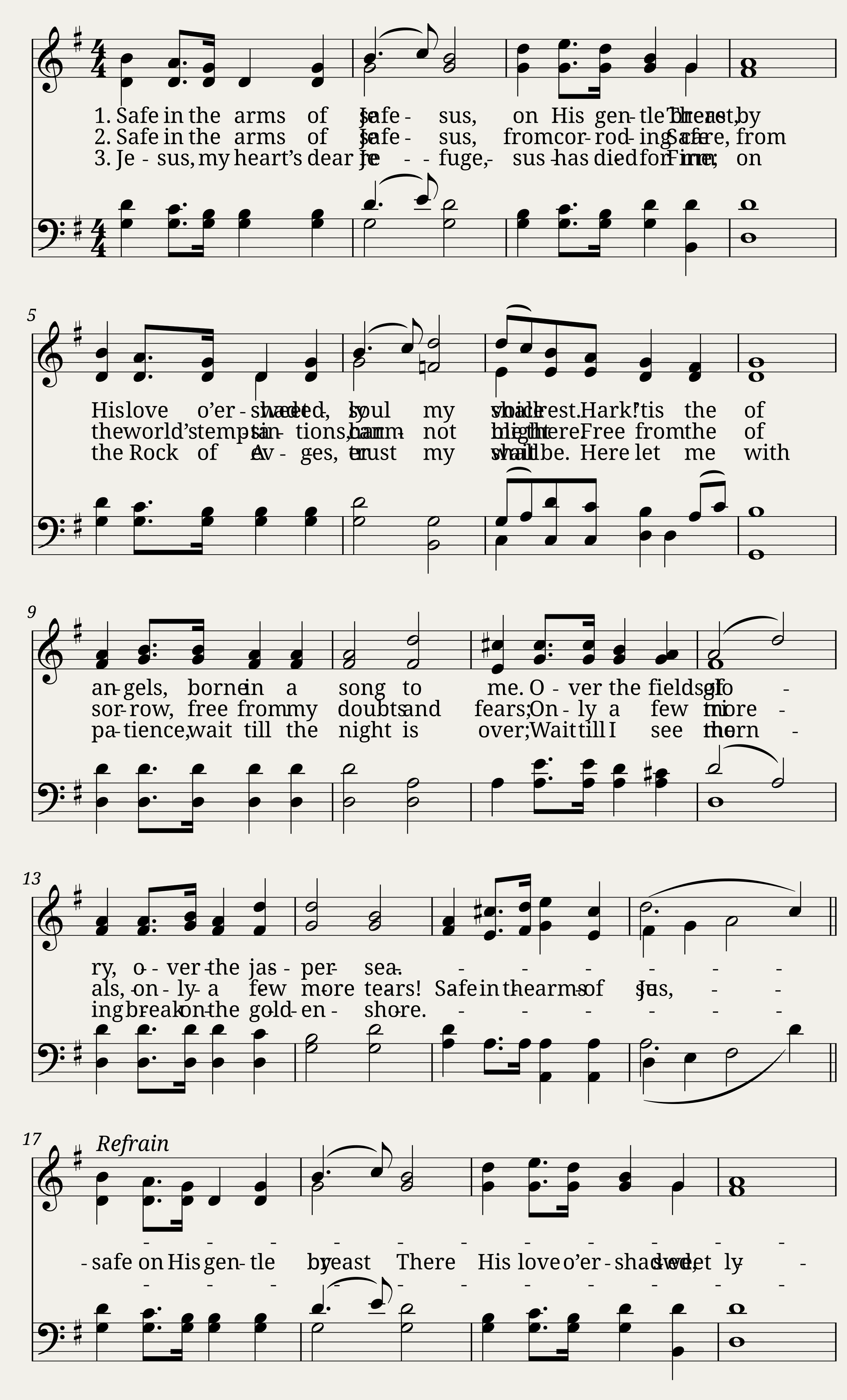 Safe in the arms of Jesus - W. Howard Doane — 1/2