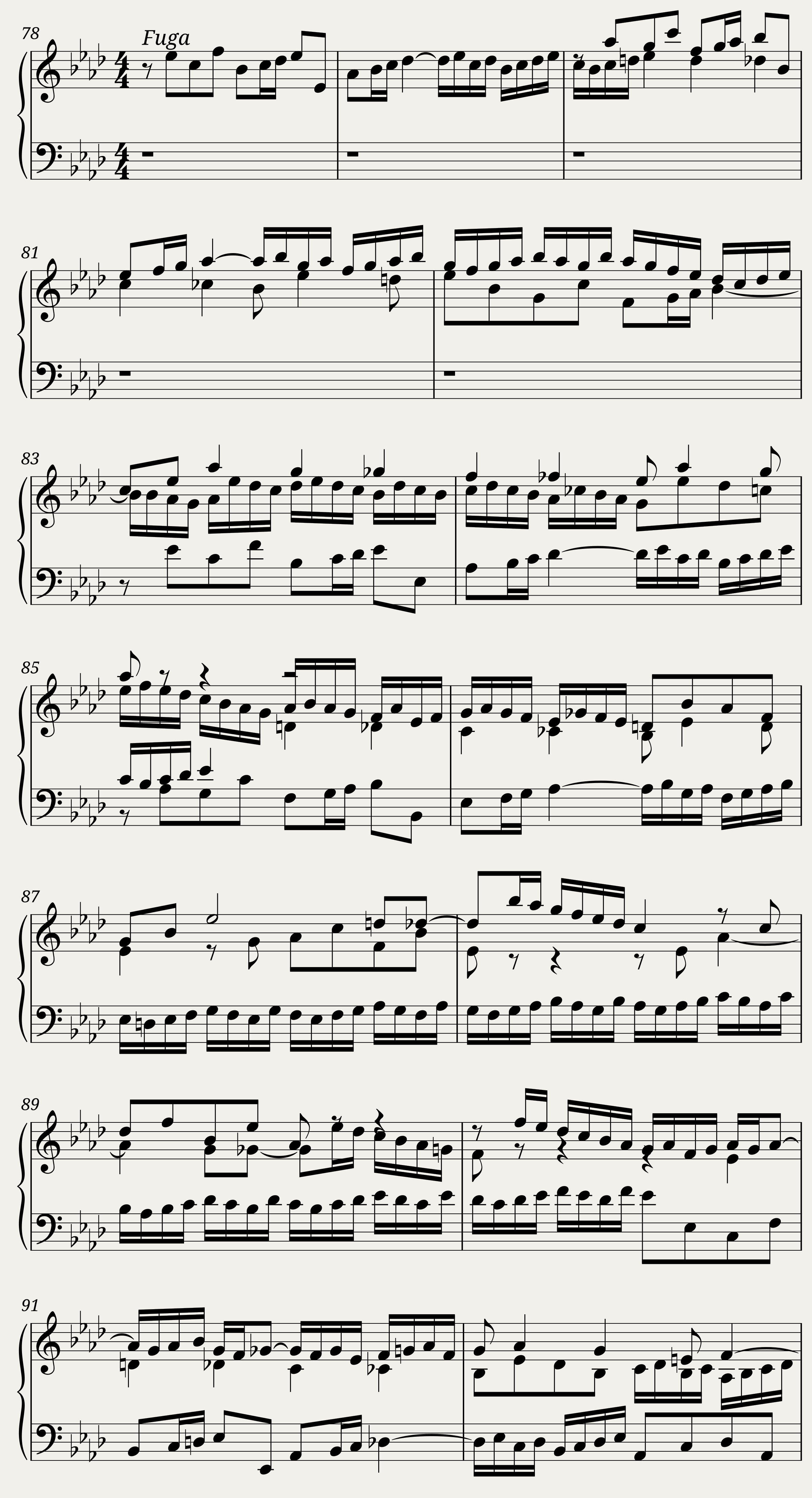 BWV 889: The Well-tempered Clavier Book II - XX (A = 415 Hz) - Harpsichord sound — 6/8