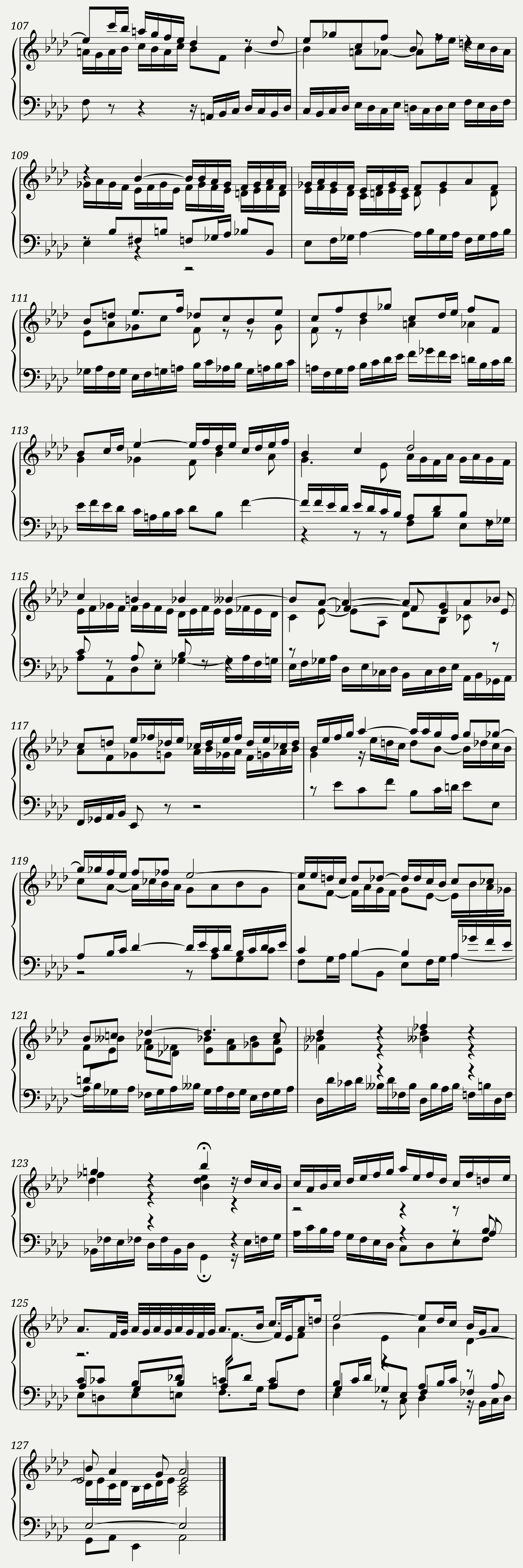 BWV 889: The Well-tempered Clavier Book II - XX (A = 415 Hz) - Harpsichord sound — 8/8