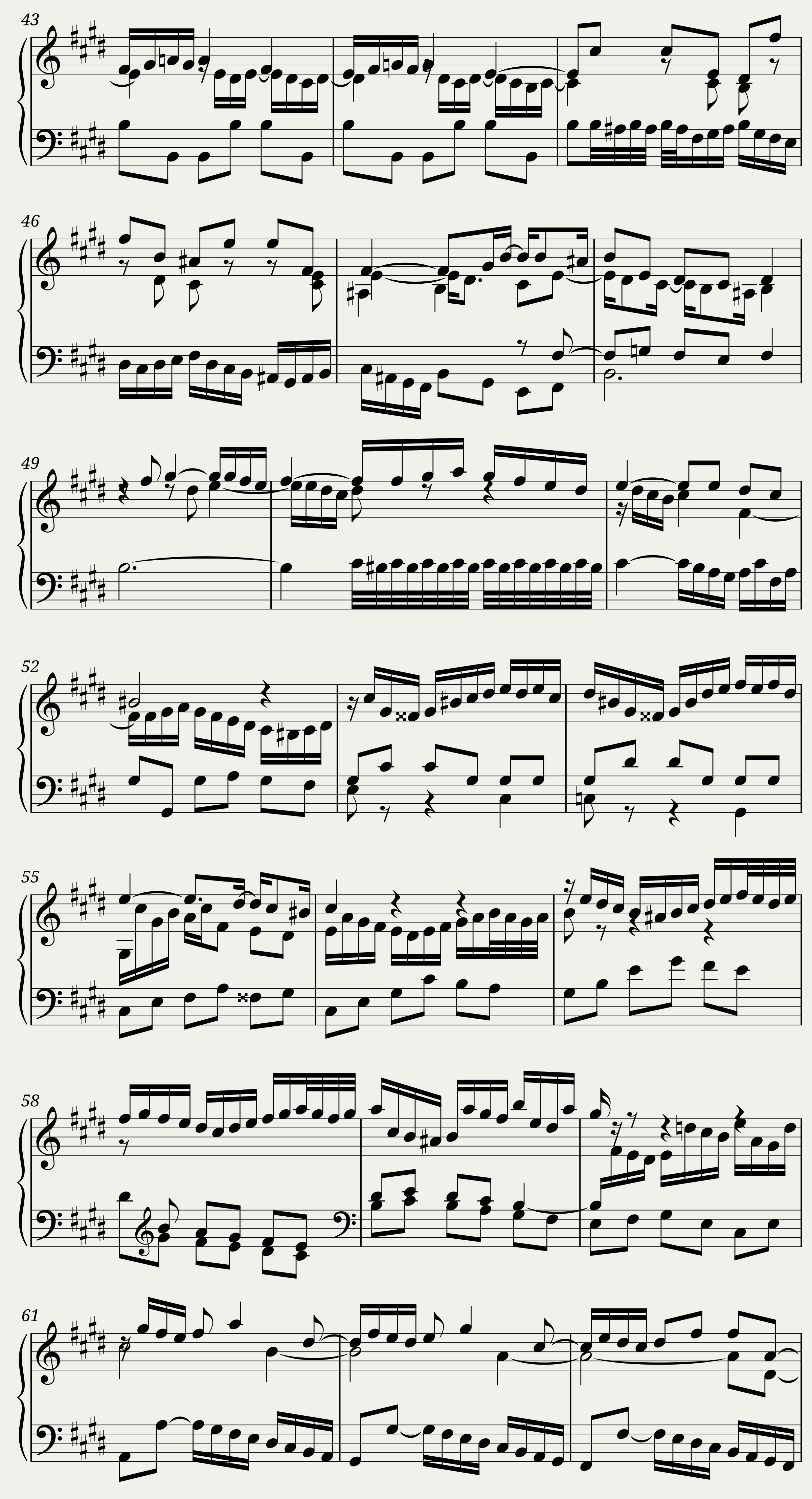 BWV 882 The Well-Tempered Clavier Part II Fuga XIII — 3/5