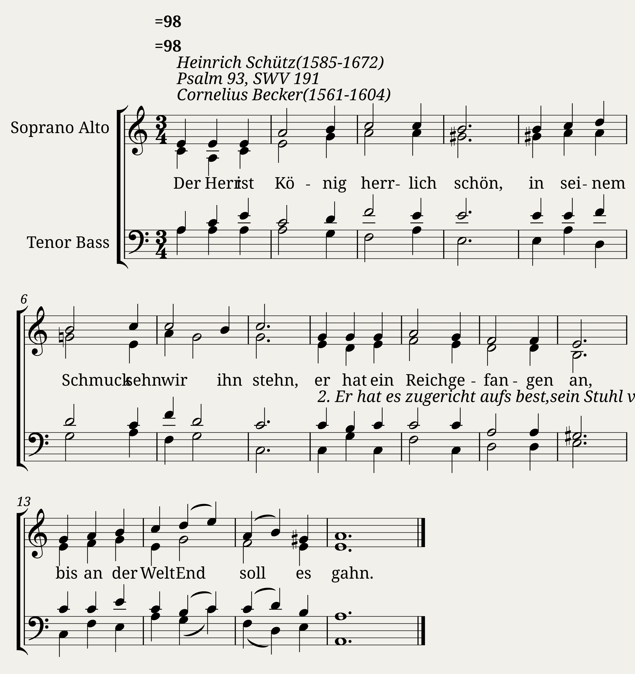 Der Herr ist König herrlich schön SWV 191 - Heinrich Schütz
