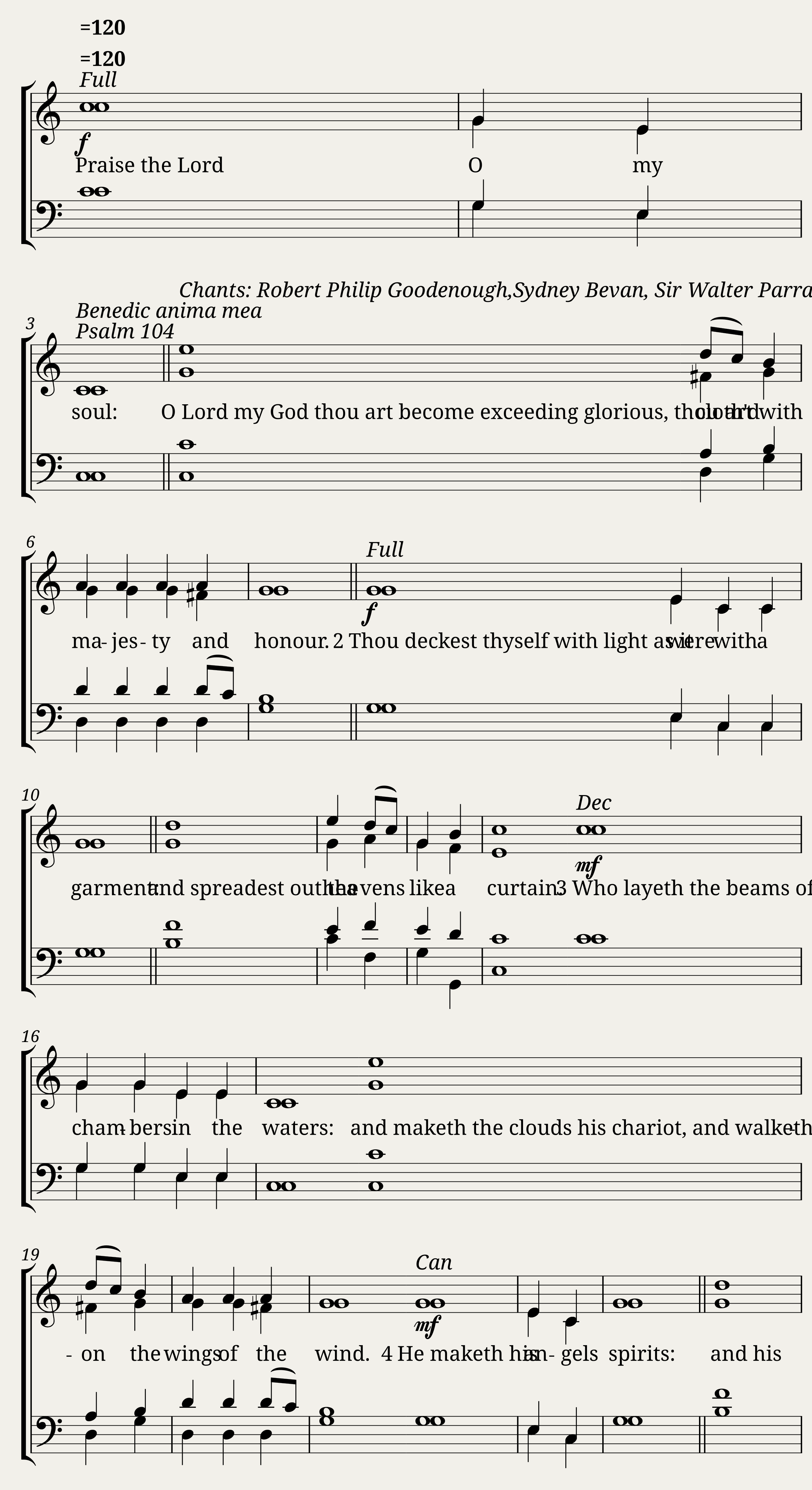 Double chant in G major - Sydney Bevan — 1/7