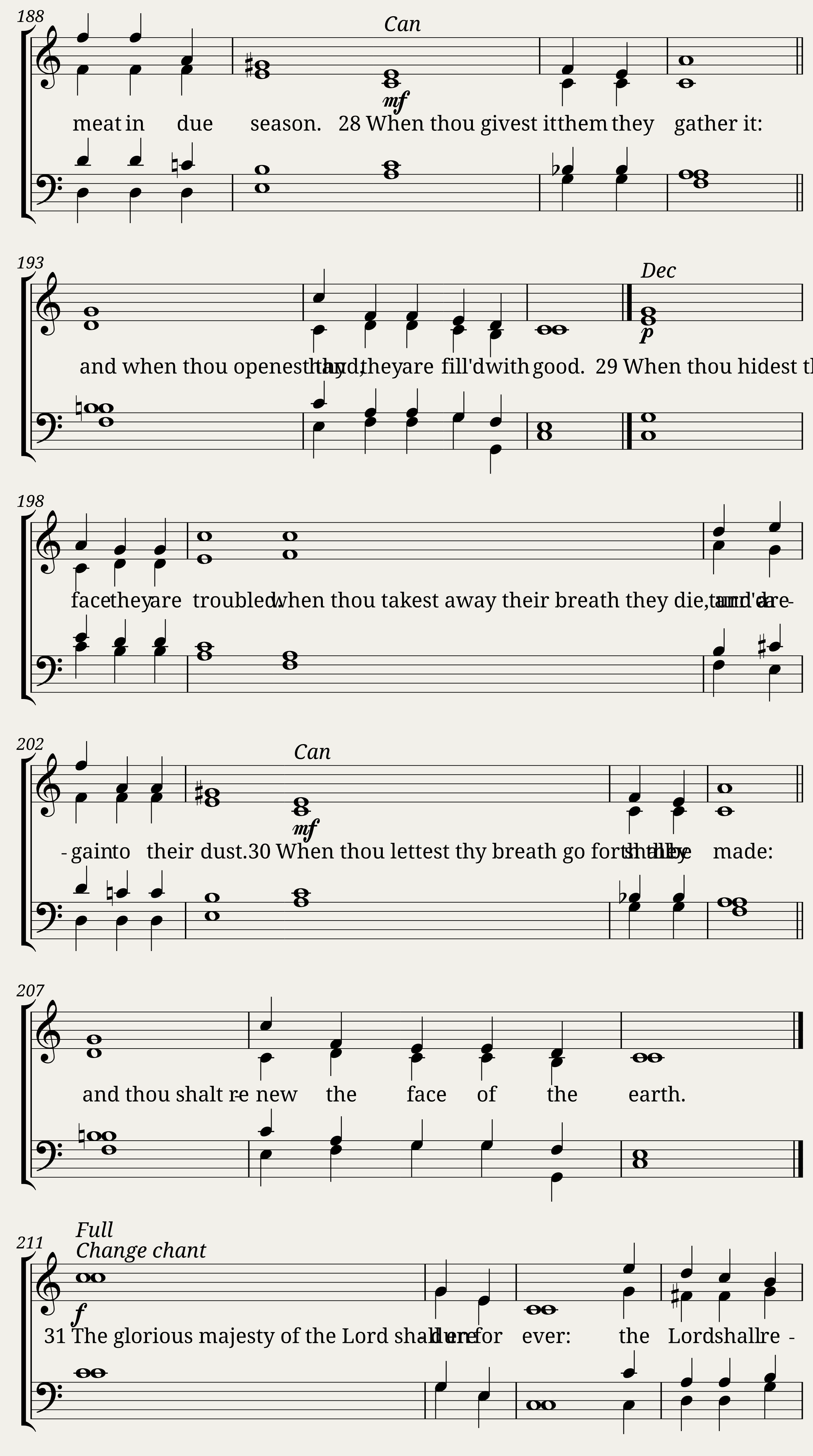 Double chant in G major - Sydney Bevan — 6/7