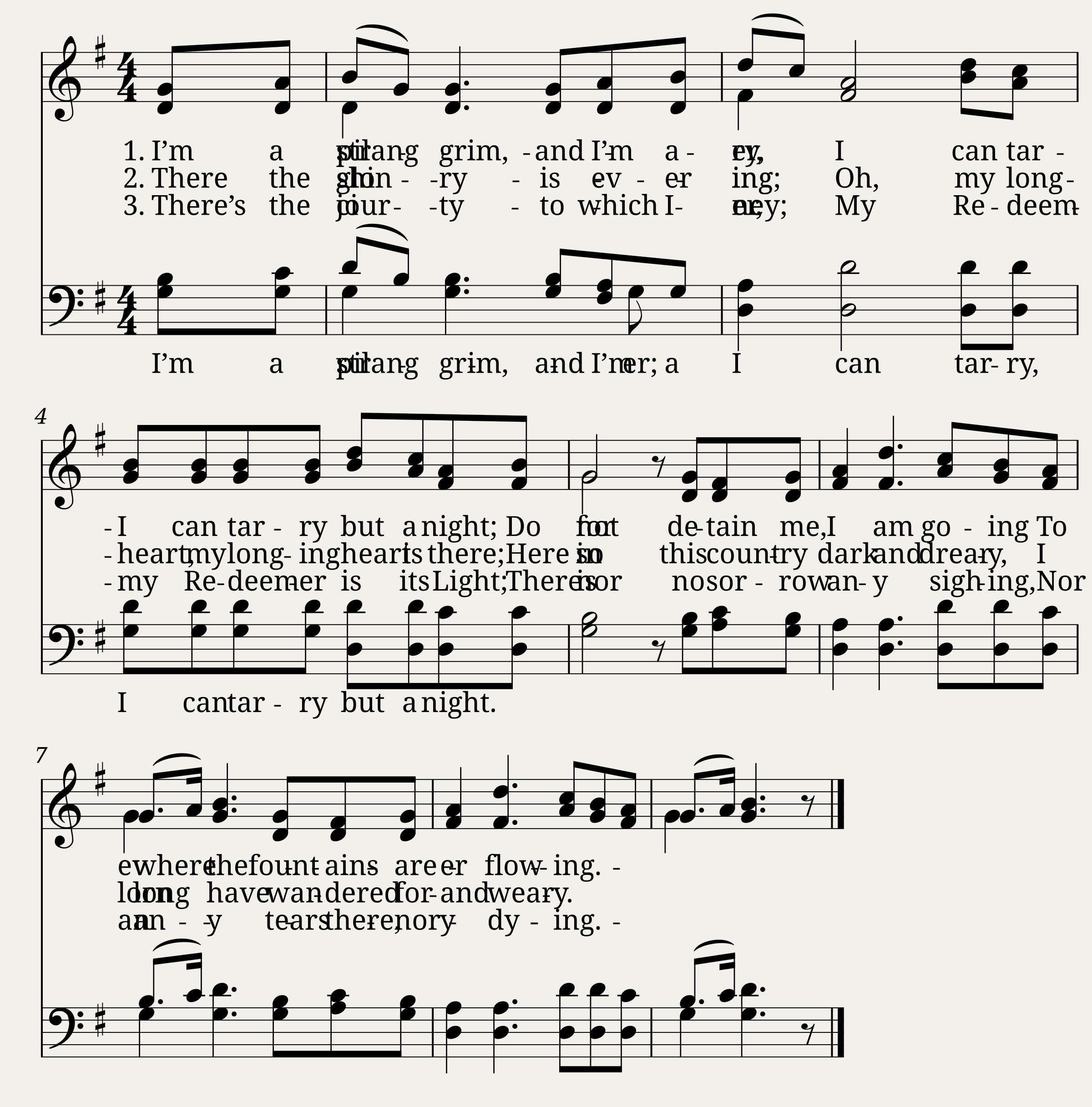 I'm a pilgrim and I'm a stranger (Italian)