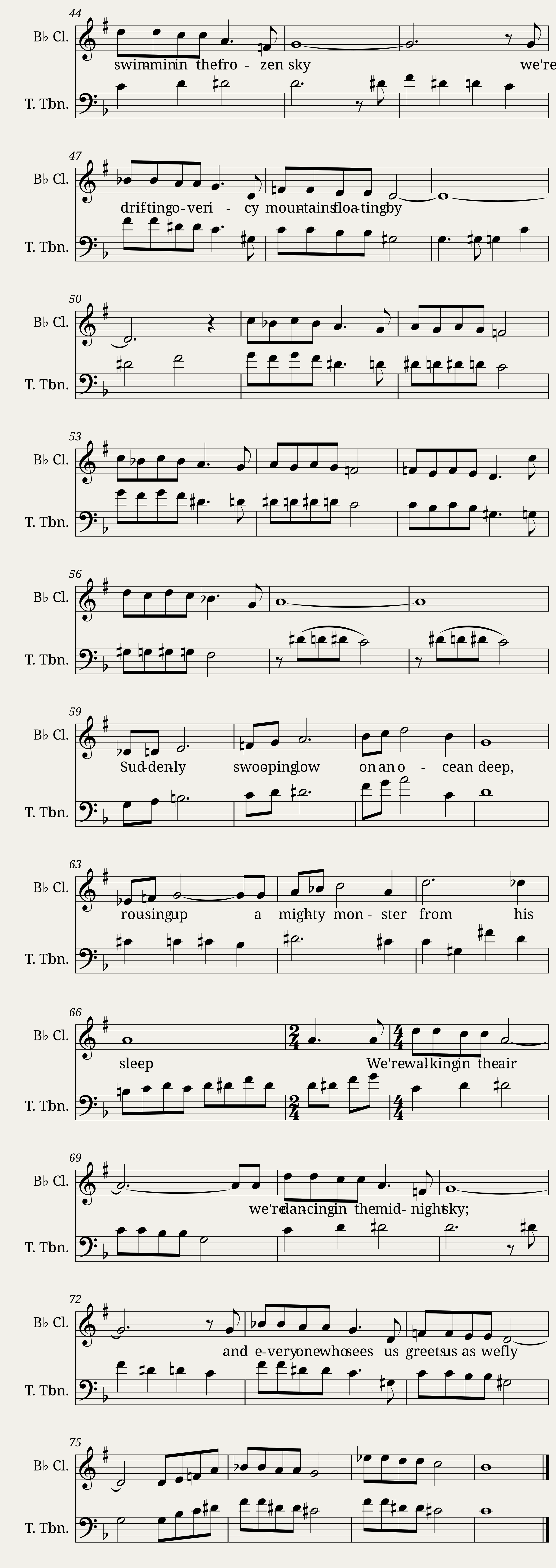 Walking in the Air Clarinet and Trombone Duet — 3/3