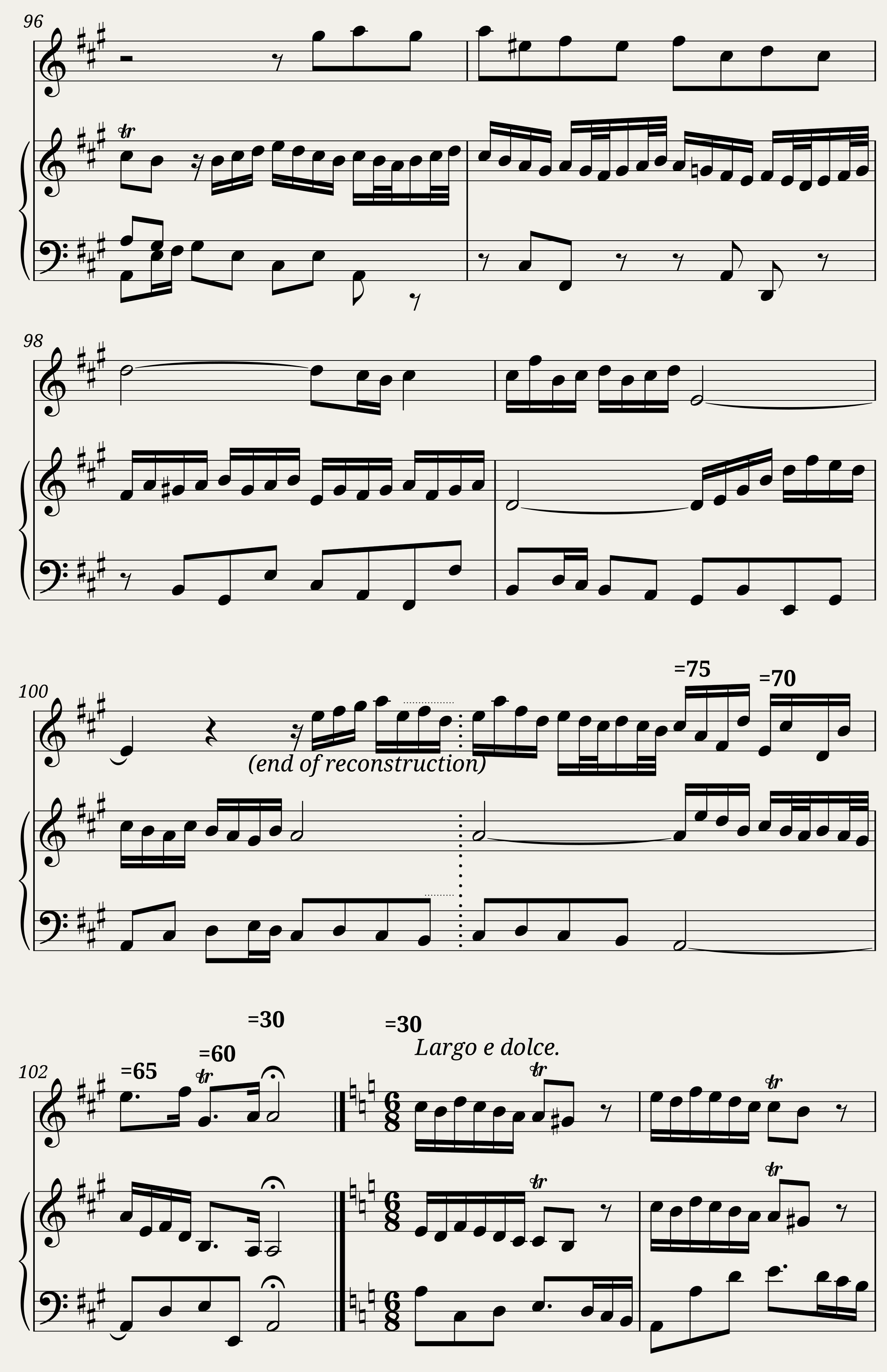 Bach - Flute Sonata in A Major. BWV 1032. {Professional production score.} — 10/21