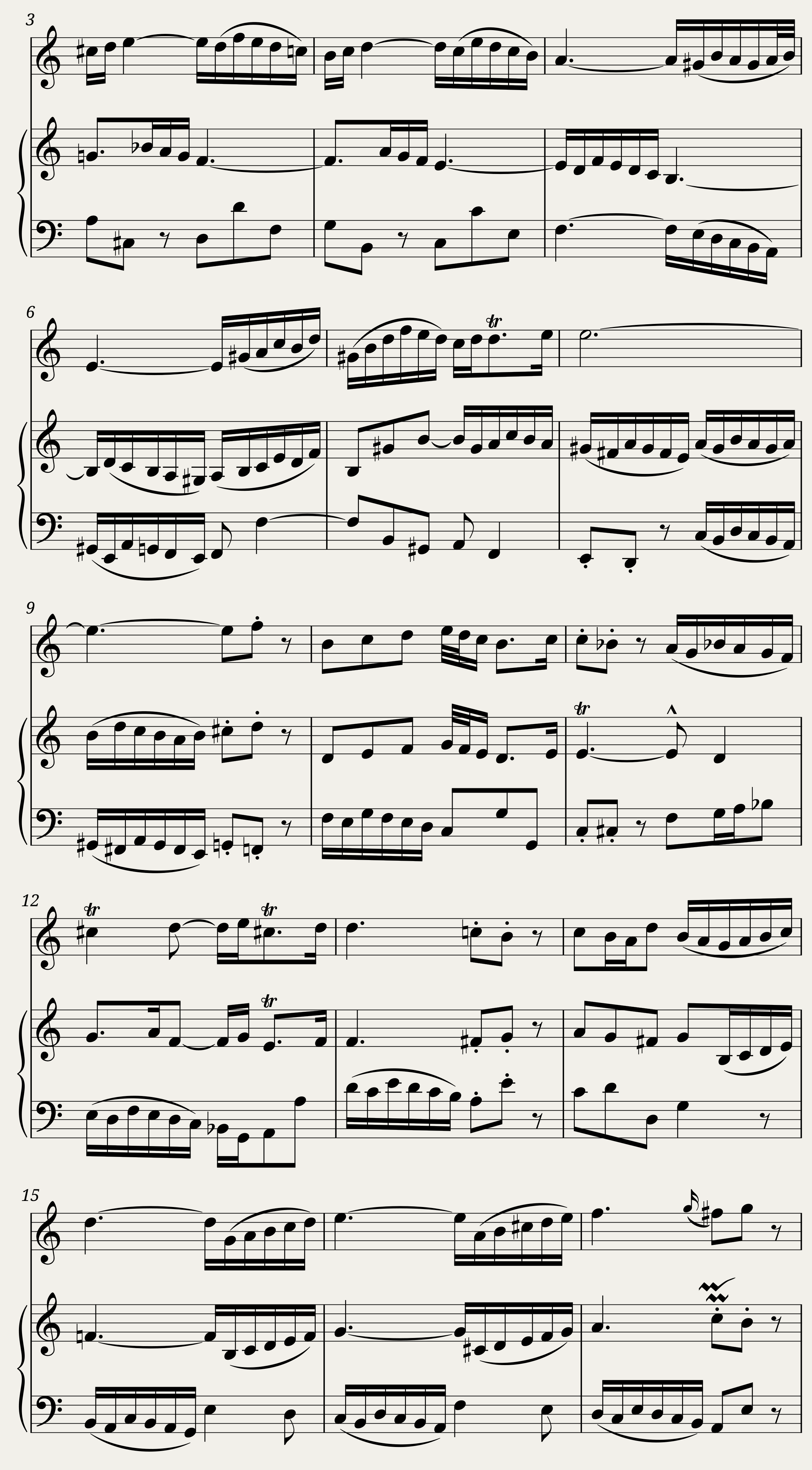 Bach - Flute Sonata in A Major. BWV 1032. {Professional production score.} — 11/21