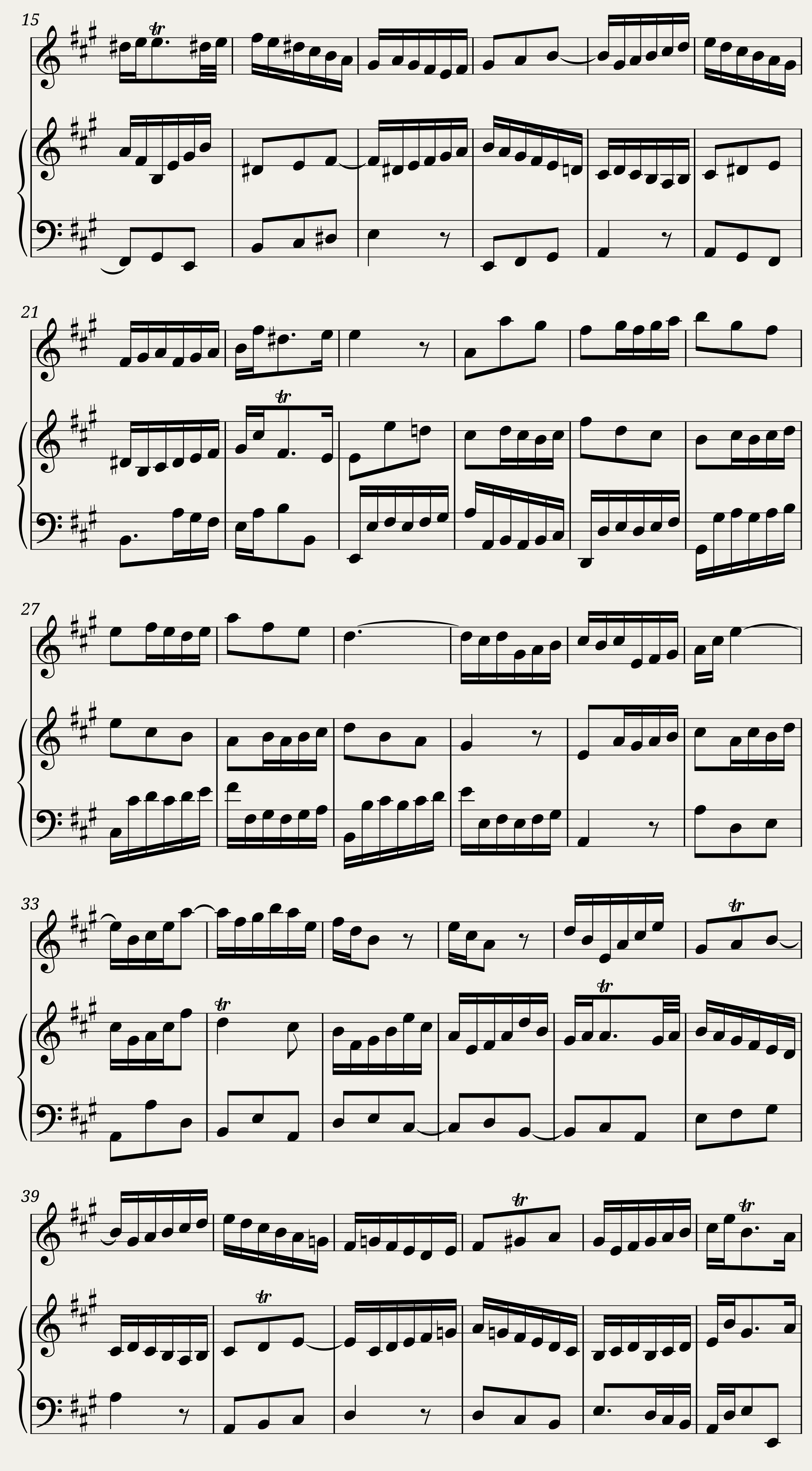 Bach - Flute Sonata in A Major. BWV 1032. {Professional production score.} — 14/21
