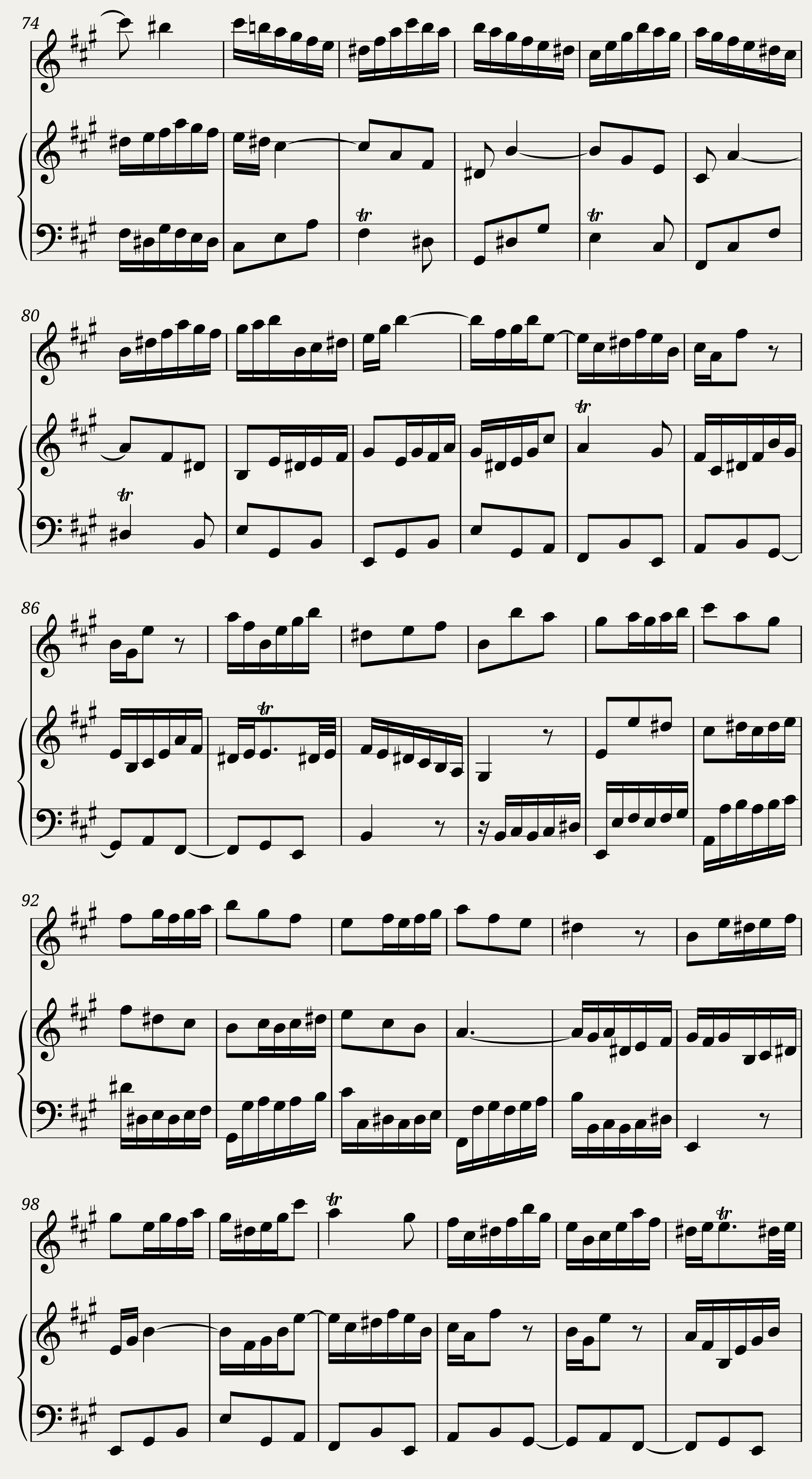 Bach - Flute Sonata in A Major. BWV 1032. {Professional production score.} — 16/21