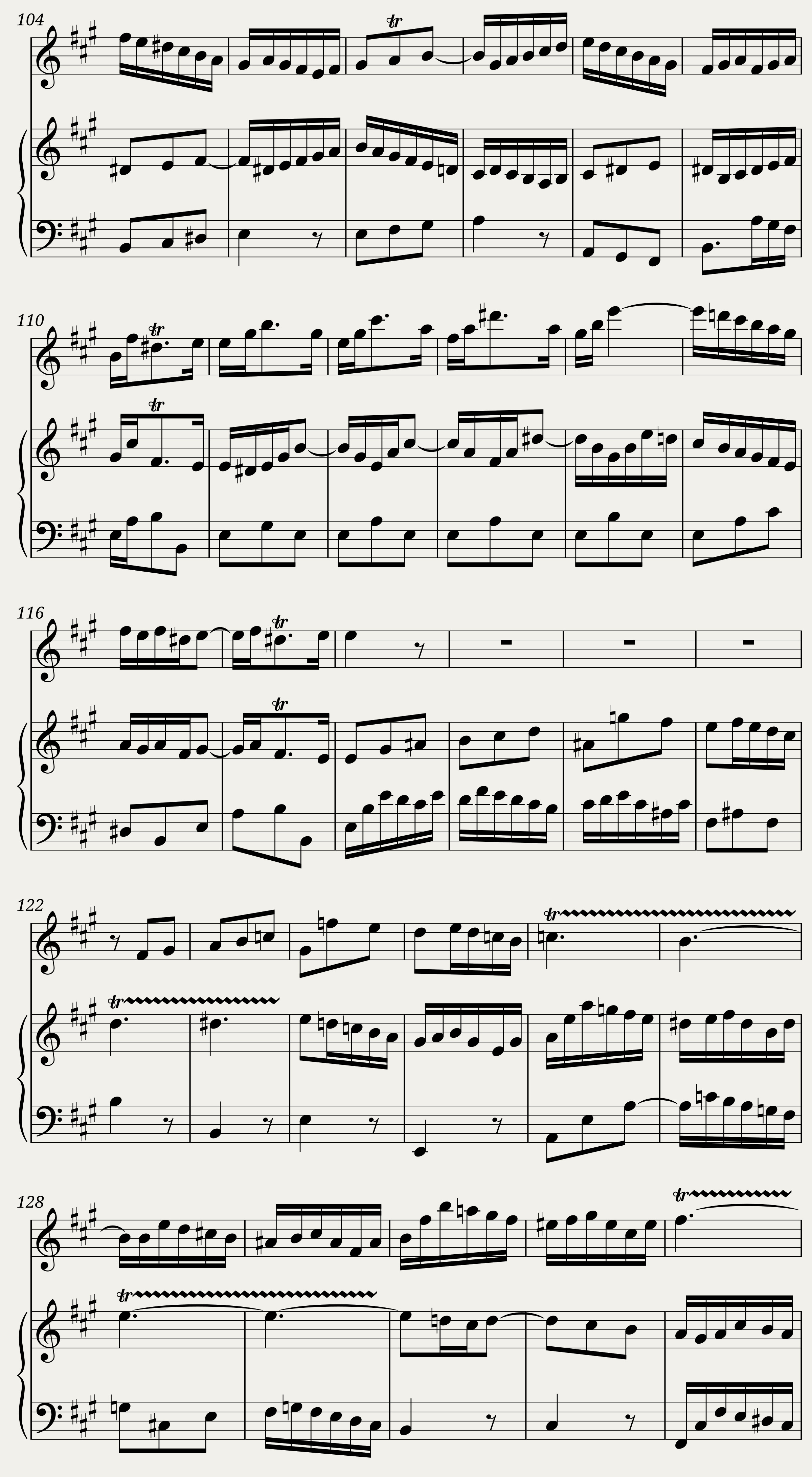 Bach - Flute Sonata in A Major. BWV 1032. {Professional production score.} — 17/21