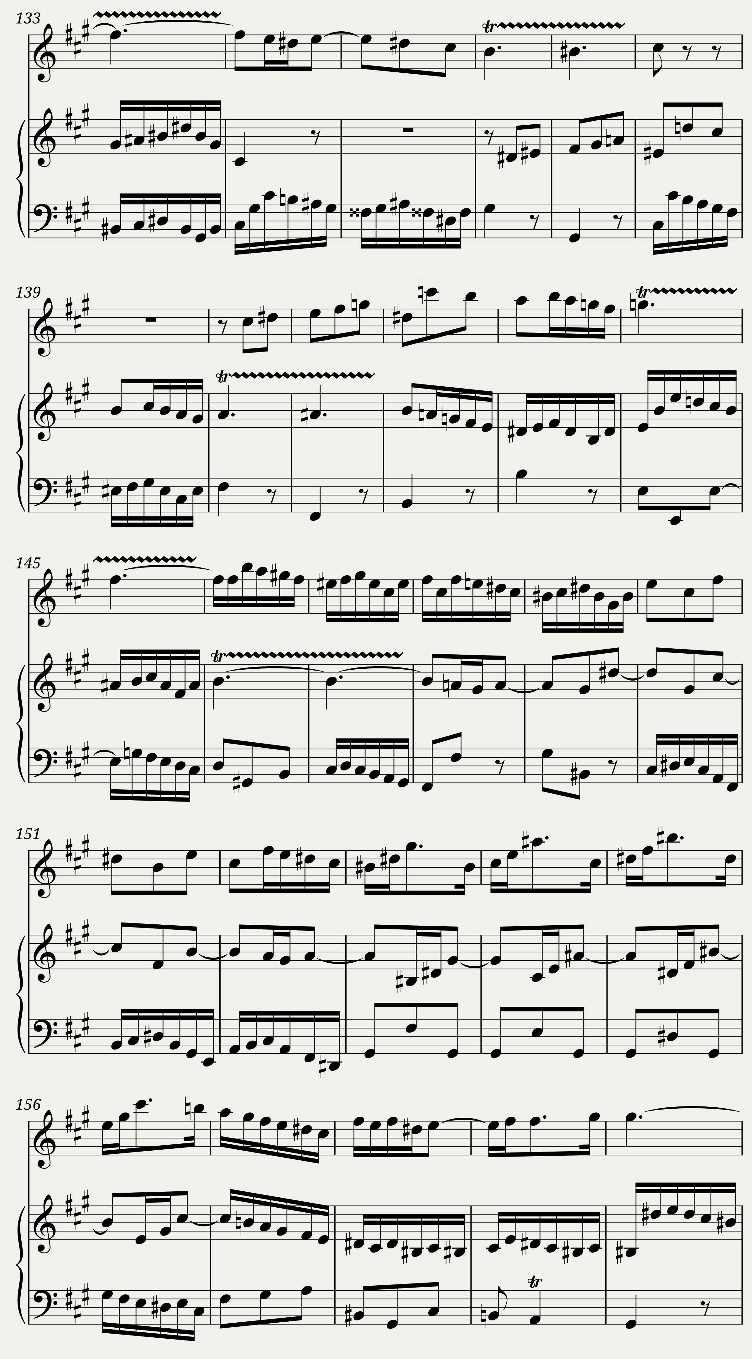 Bach - Flute Sonata in A Major. BWV 1032. {Professional production score.} — 18/21