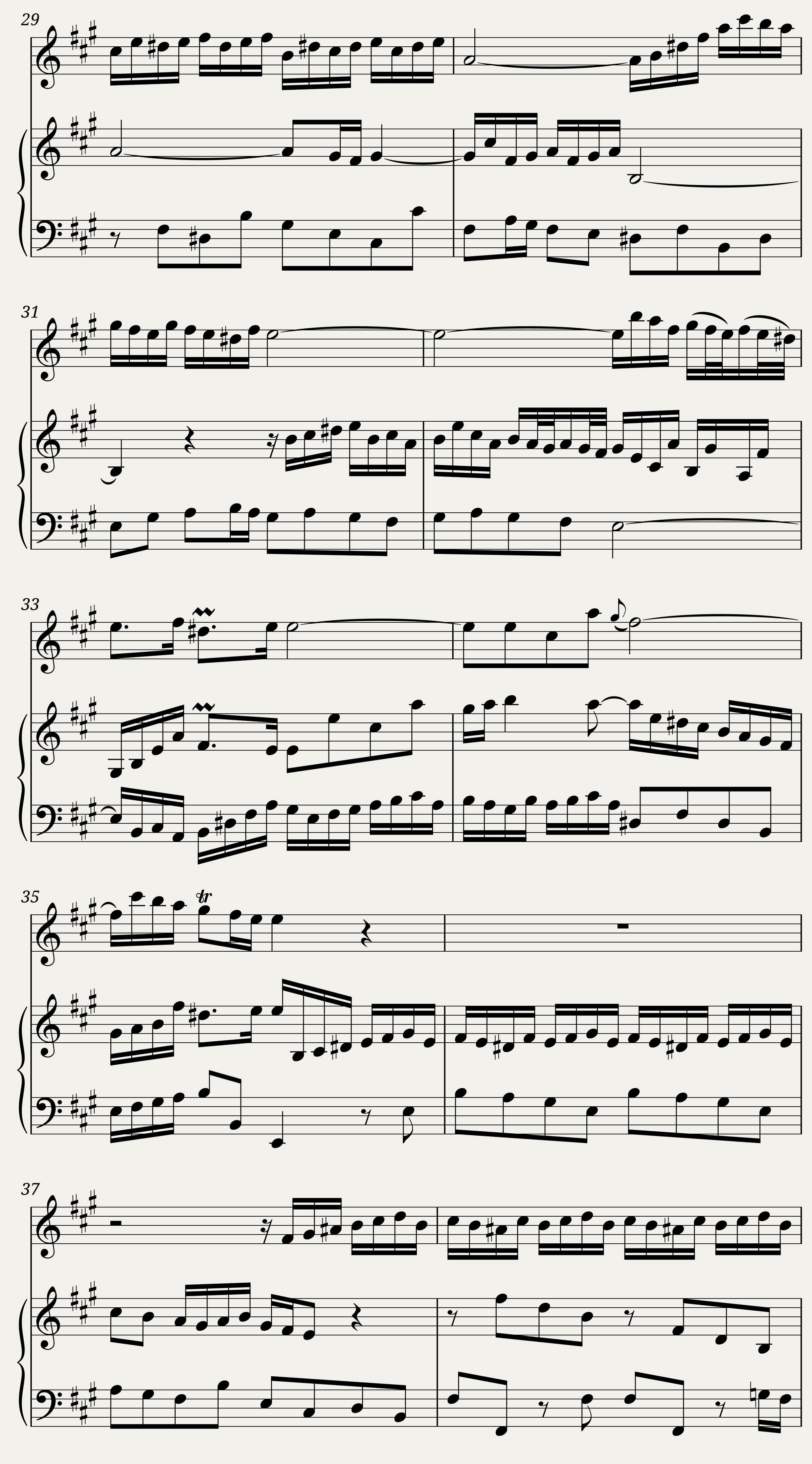 Bach - Flute Sonata in A Major. BWV 1032. {Professional production score.} — 3/21